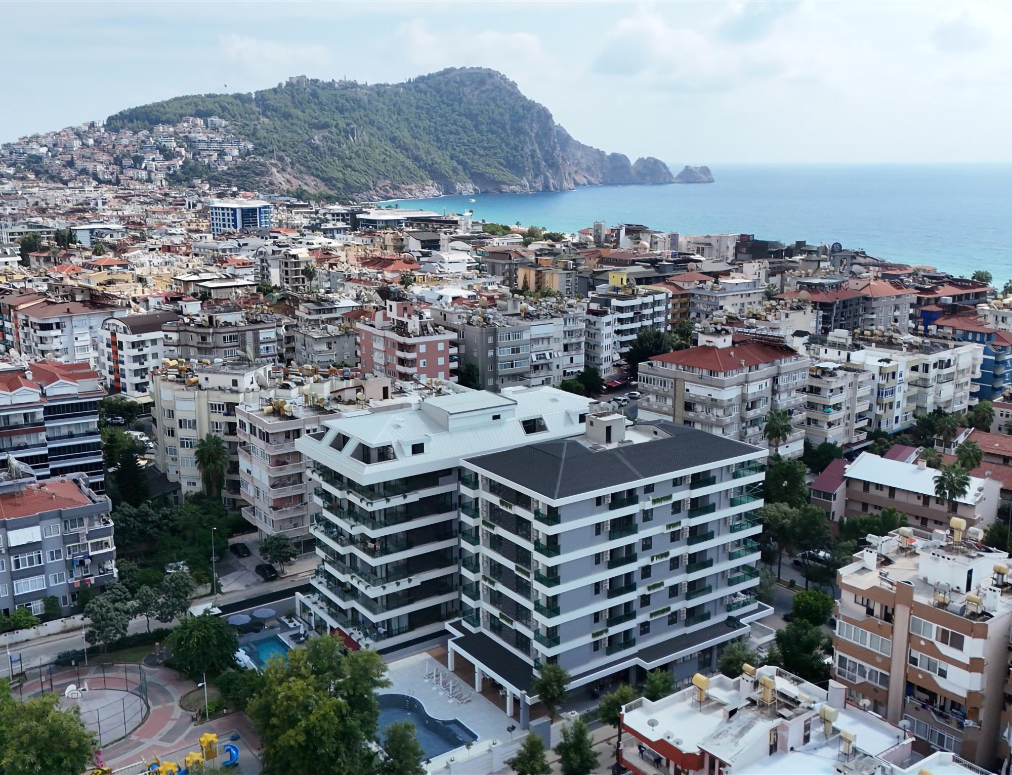 Luxuriöses 1+1 Apartment mit Bergblick, Alanya Zentrum