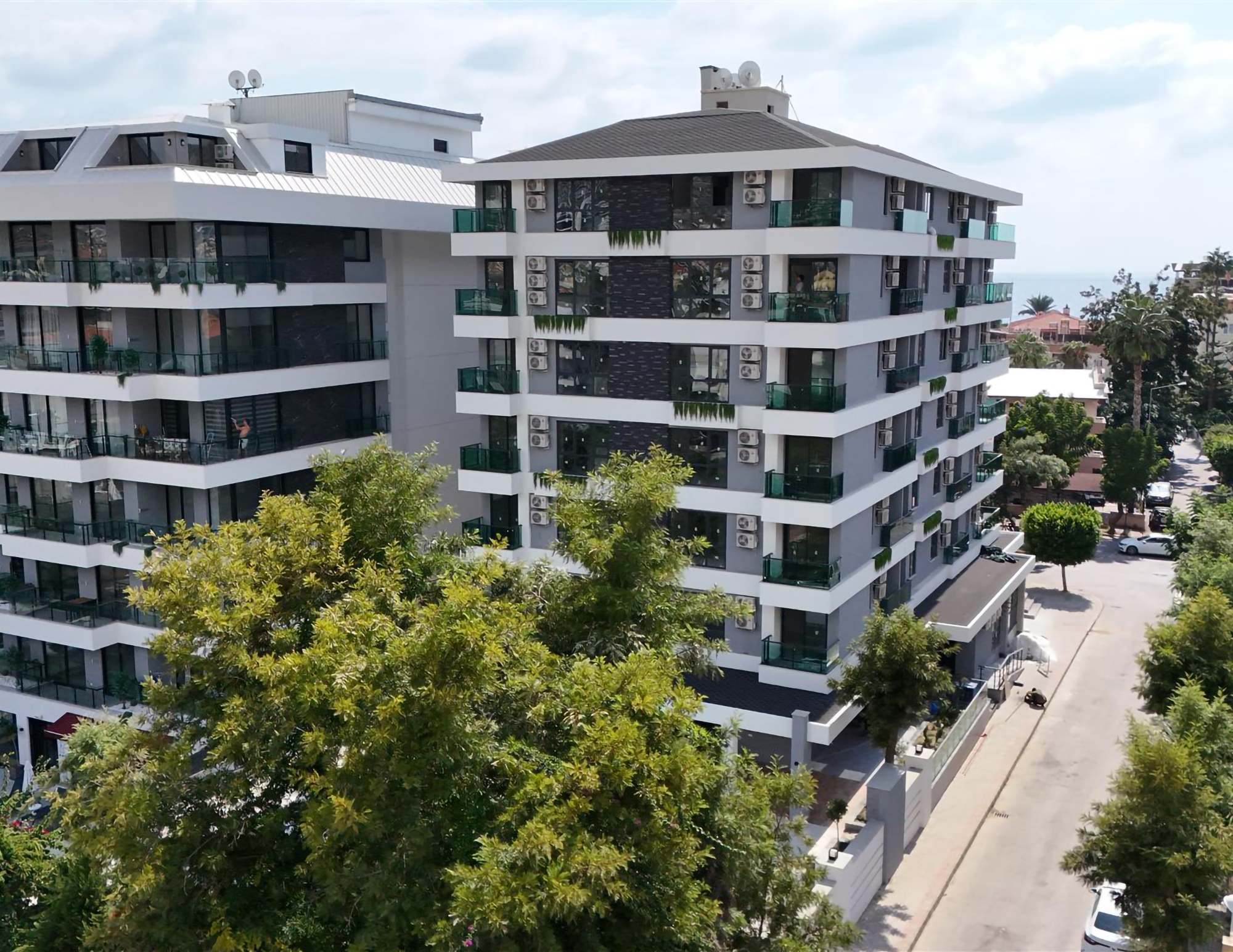Luxuriöses 1+1 Apartment mit Bergblick, Alanya Zentrum