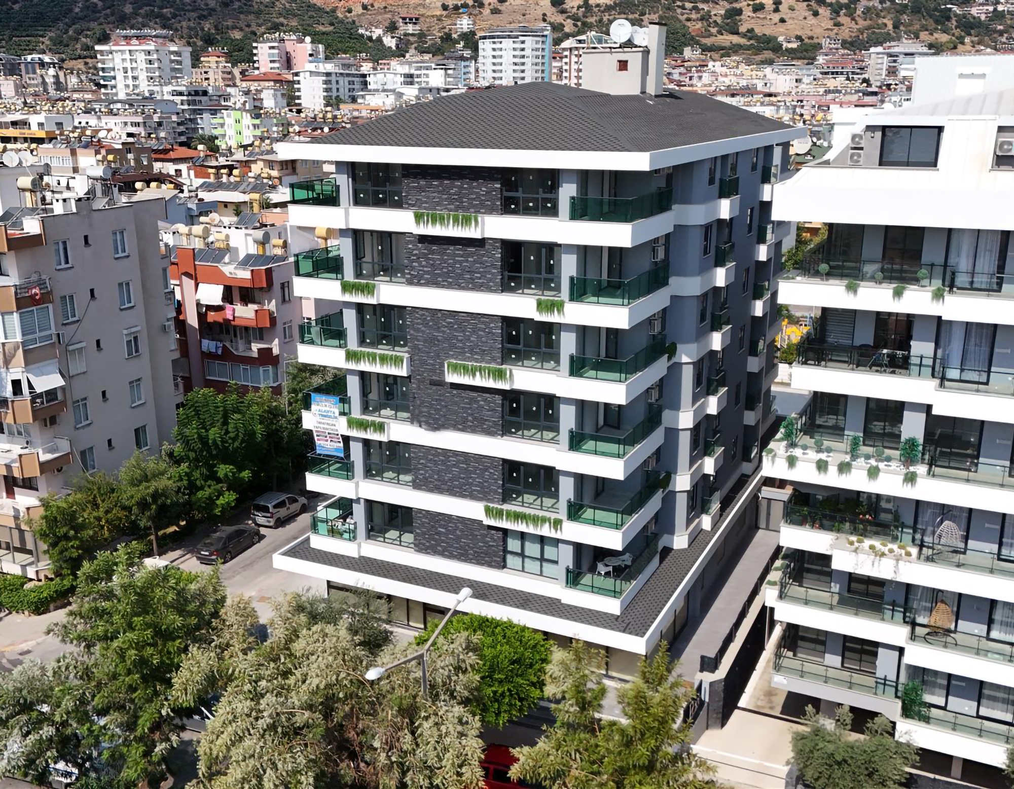 Luxuriöses 1+1 Apartment mit Bergblick, Alanya Zentrum