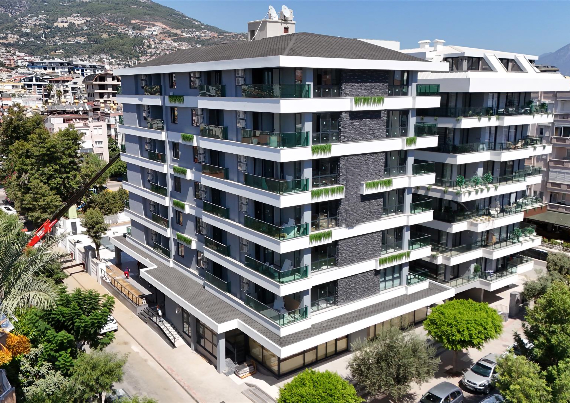 Luxuriöses 1+1 Apartment mit Bergblick, Alanya Zentrum