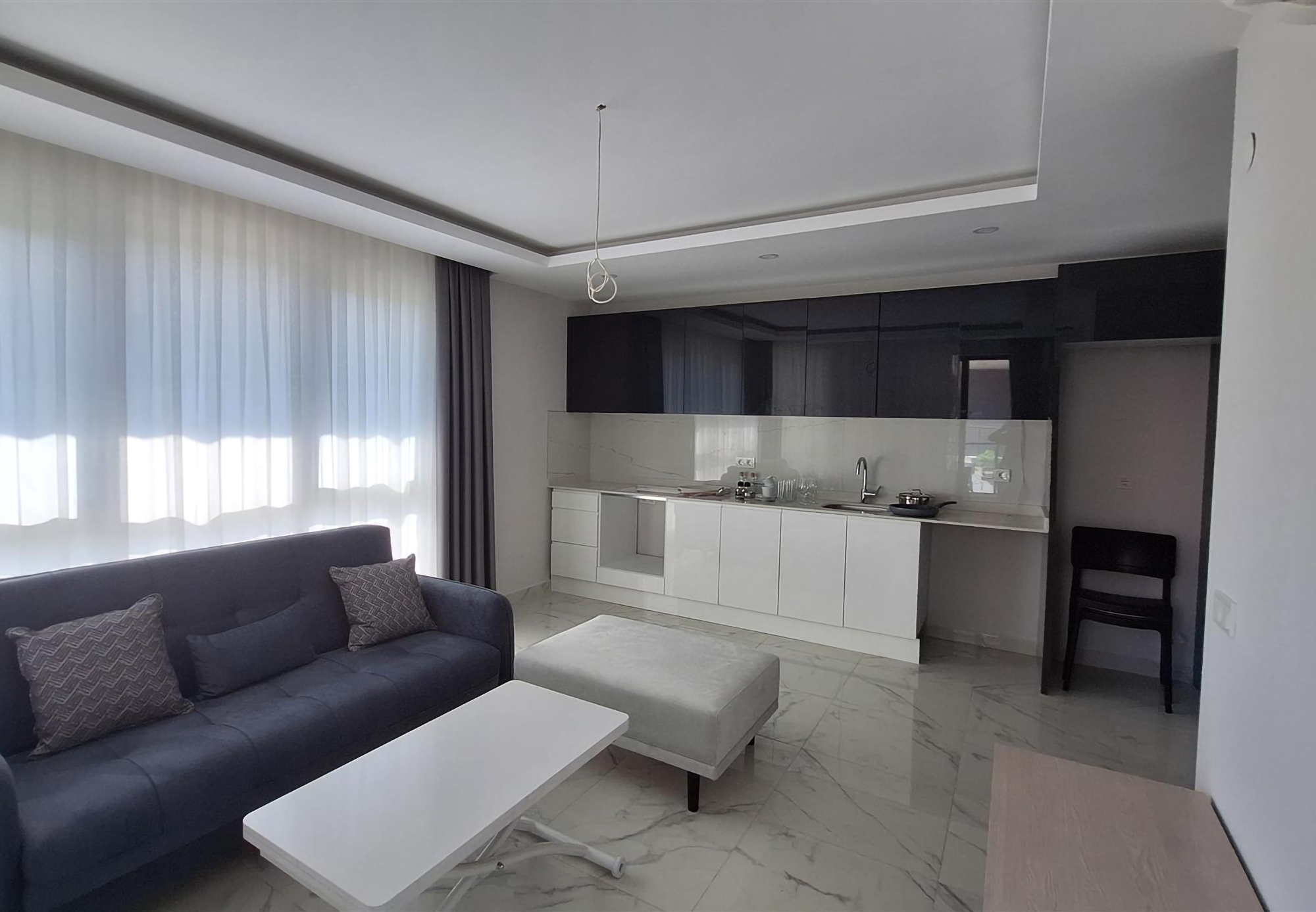Luxuriöses 1+1 Apartment mit Bergblick, Alanya Zentrum