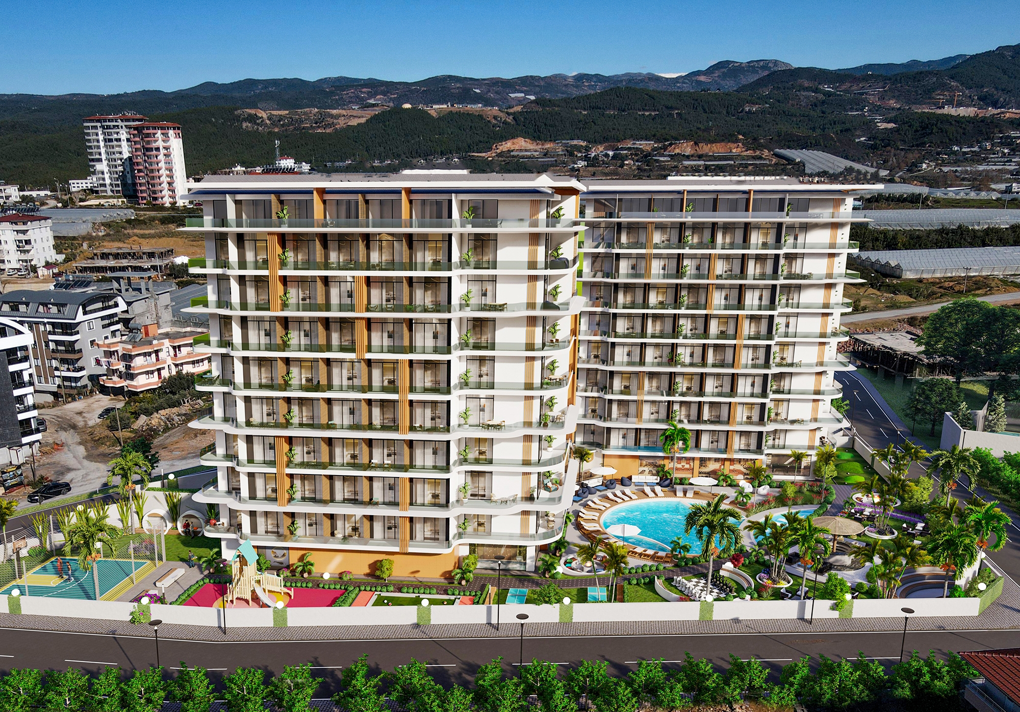 Luxury 1+0 Apartment with Castle and Mountain Views in Payallar, Alanya