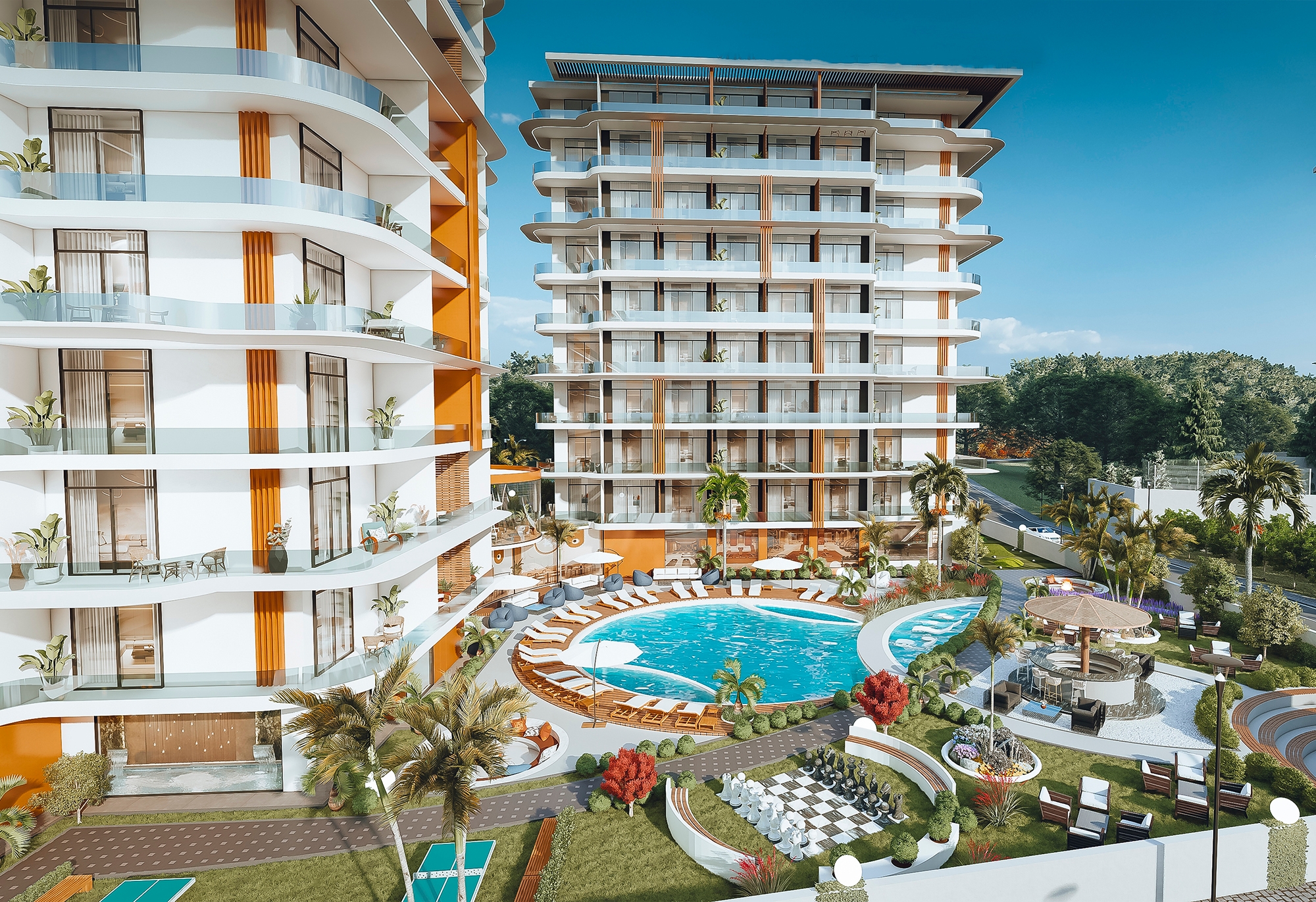 Luxury 1+0 Apartment with Castle and Mountain Views in Payallar, Alanya