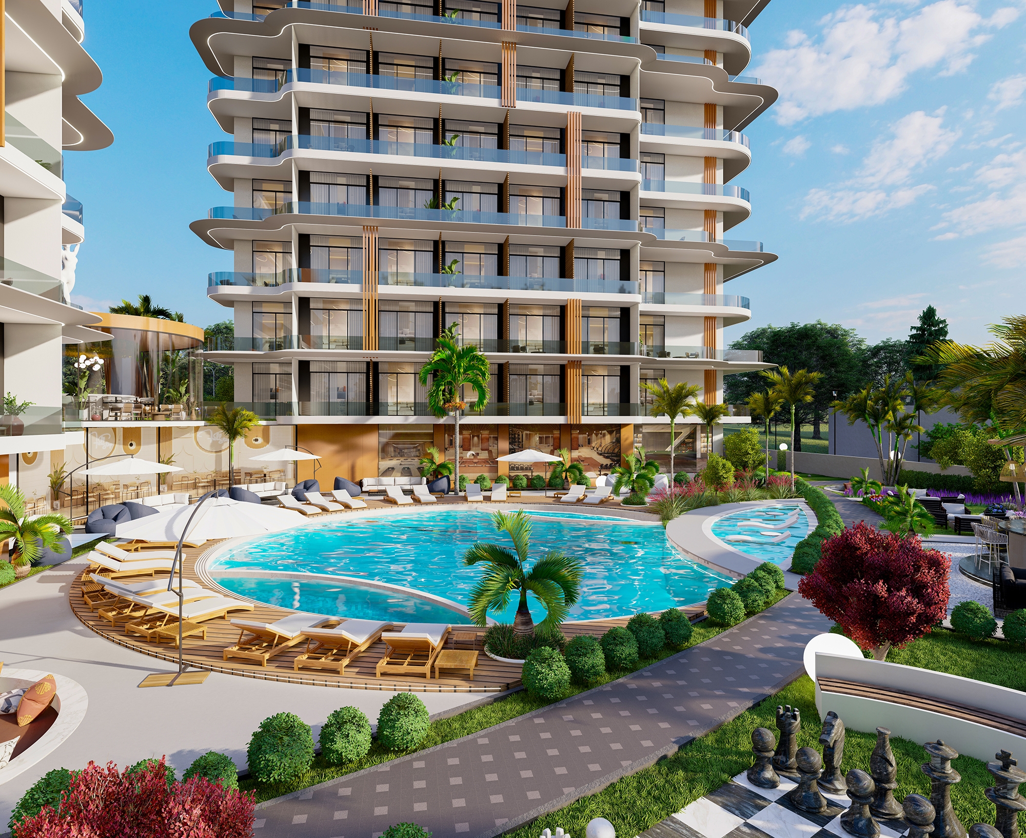 Luxury 1+0 Apartment with Castle and Mountain Views in Payallar, Alanya