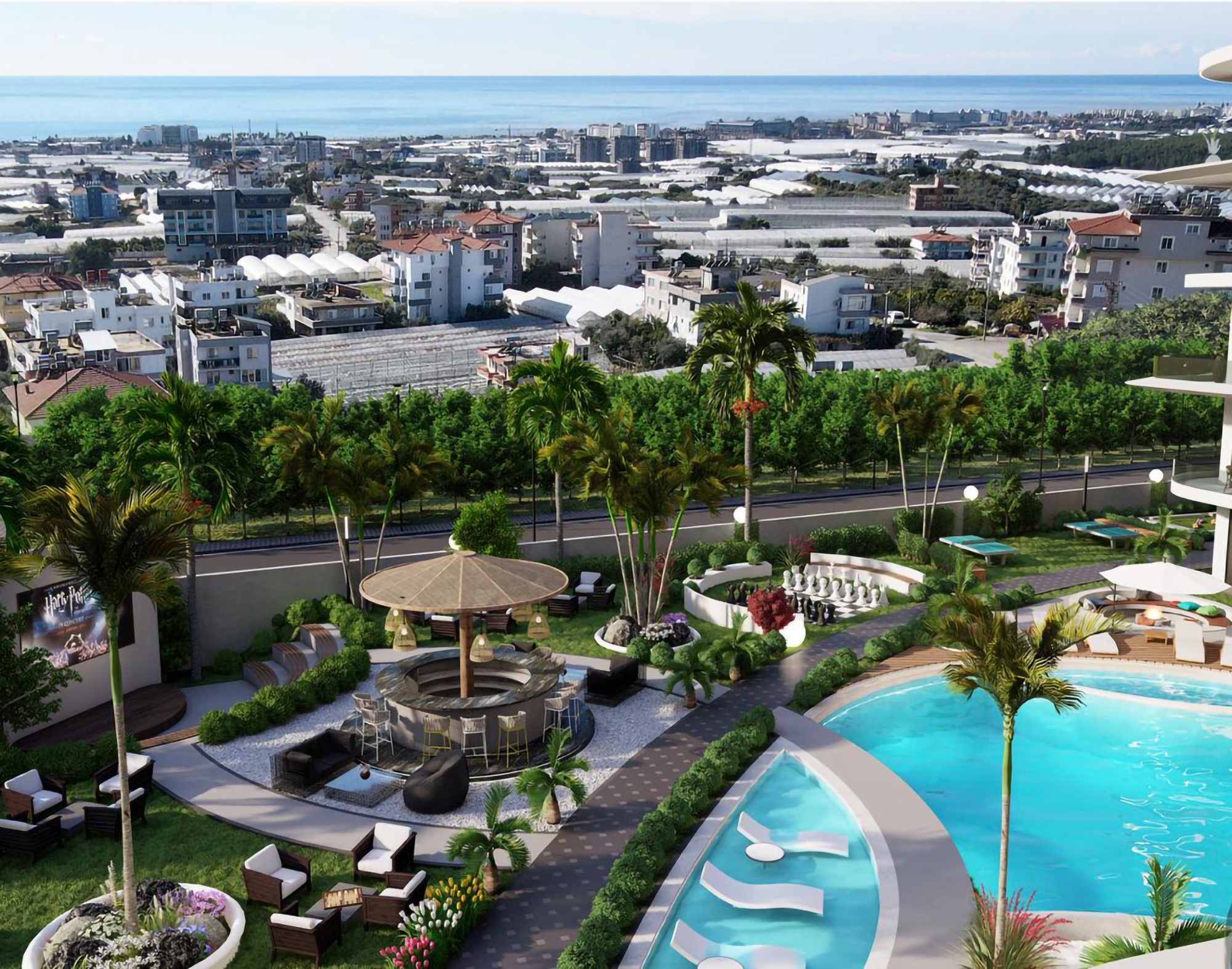 Luxury 1+0 Apartment with Castle and Mountain Views in Payallar, Alanya