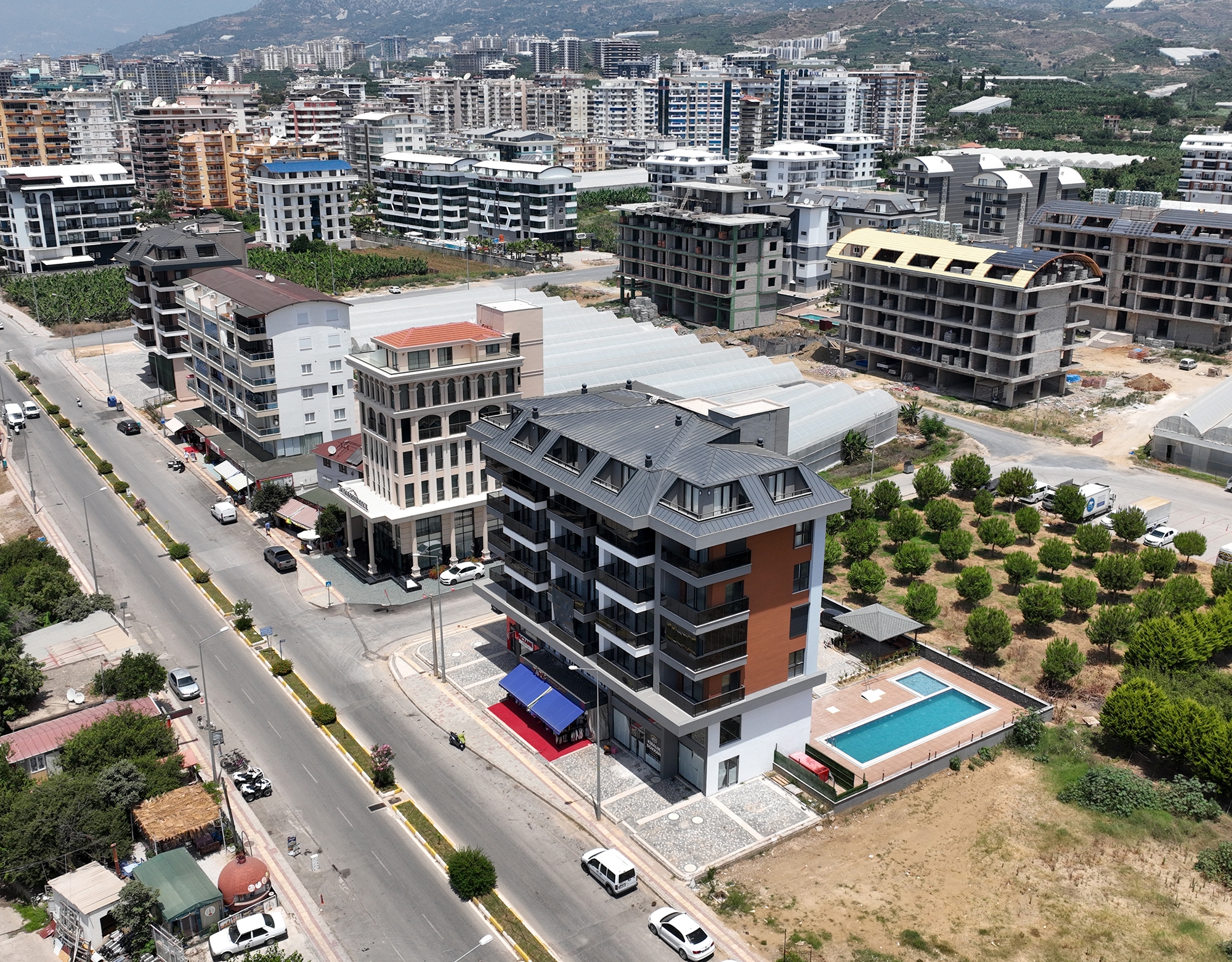 Luxuriöses 1+1 Apartment mit Meerblick und Bergblick, Alanya - Kargicak