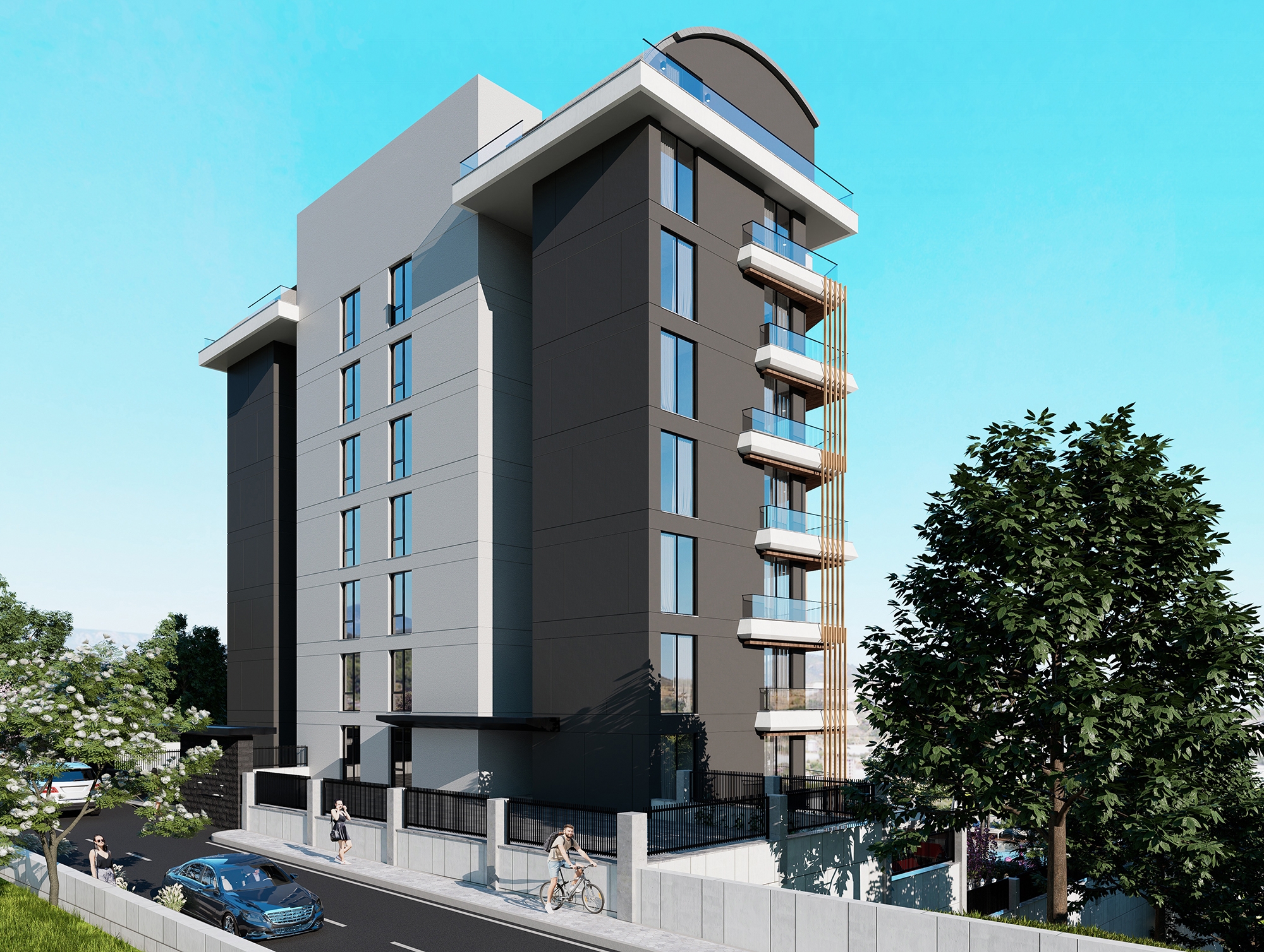 Luxuriöses 1+1 Apartment mit Bergblick, Alanya - Demirtas