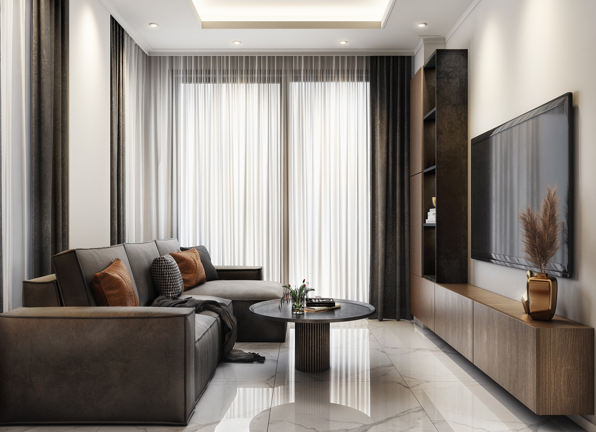 Luxuriöses 1+1 Apartment mit Bergblick, Alanya - Demirtas