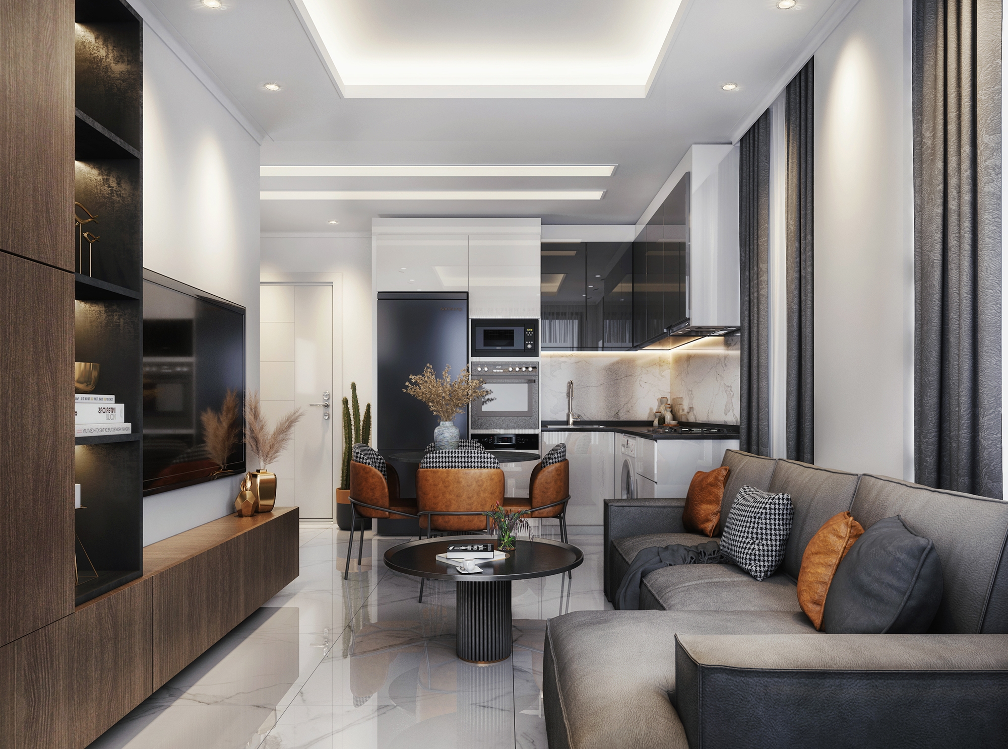 Luxuriöses 1+1 Apartment mit Bergblick, Alanya - Demirtas