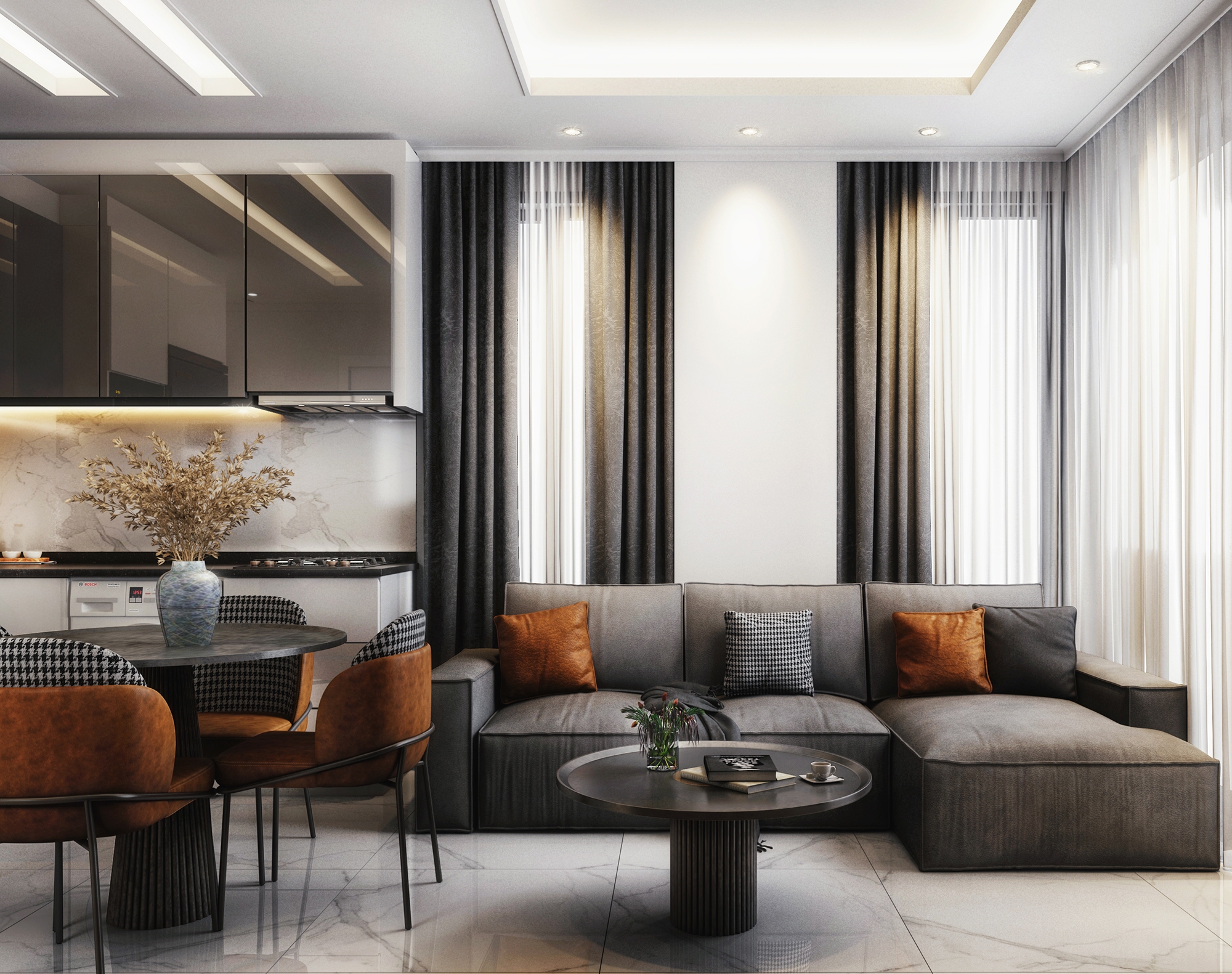 Luxuriöses 1+1 Apartment mit Bergblick, Alanya - Demirtas