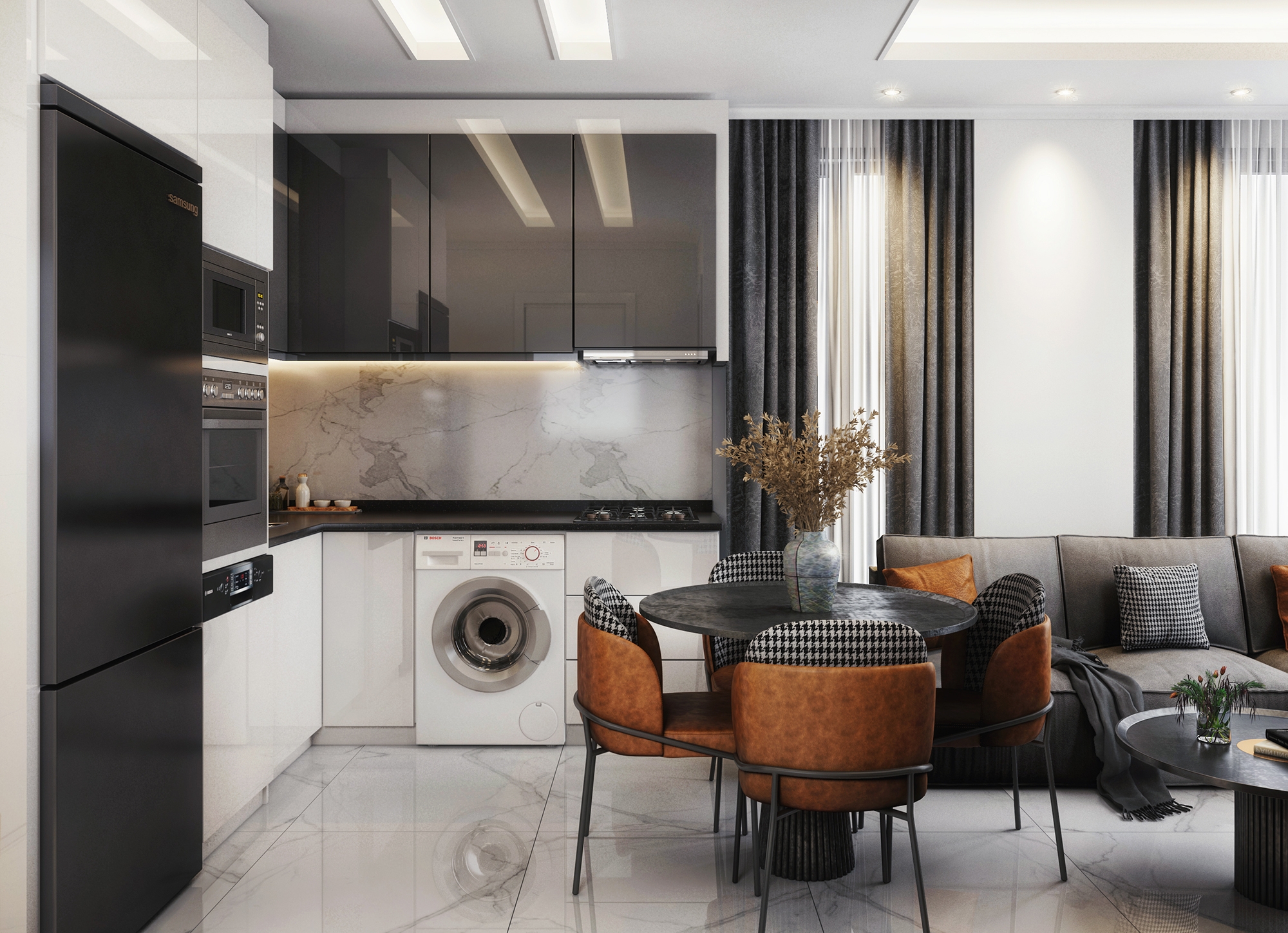 Luxuriöses 1+1 Apartment mit Bergblick, Alanya - Demirtas