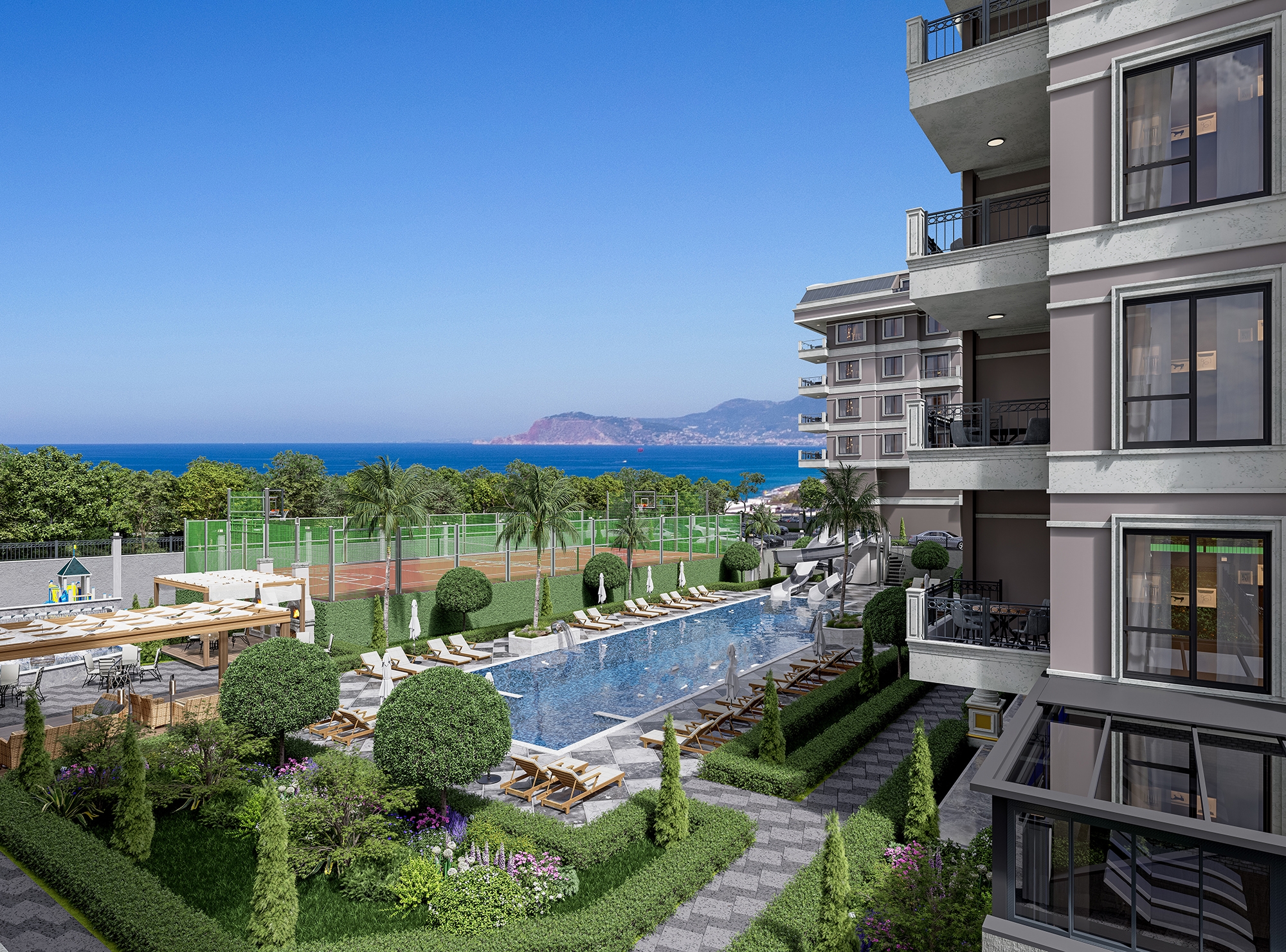 Luxury 1+1 Apartment with Sea and Mountain Views in Kargicak