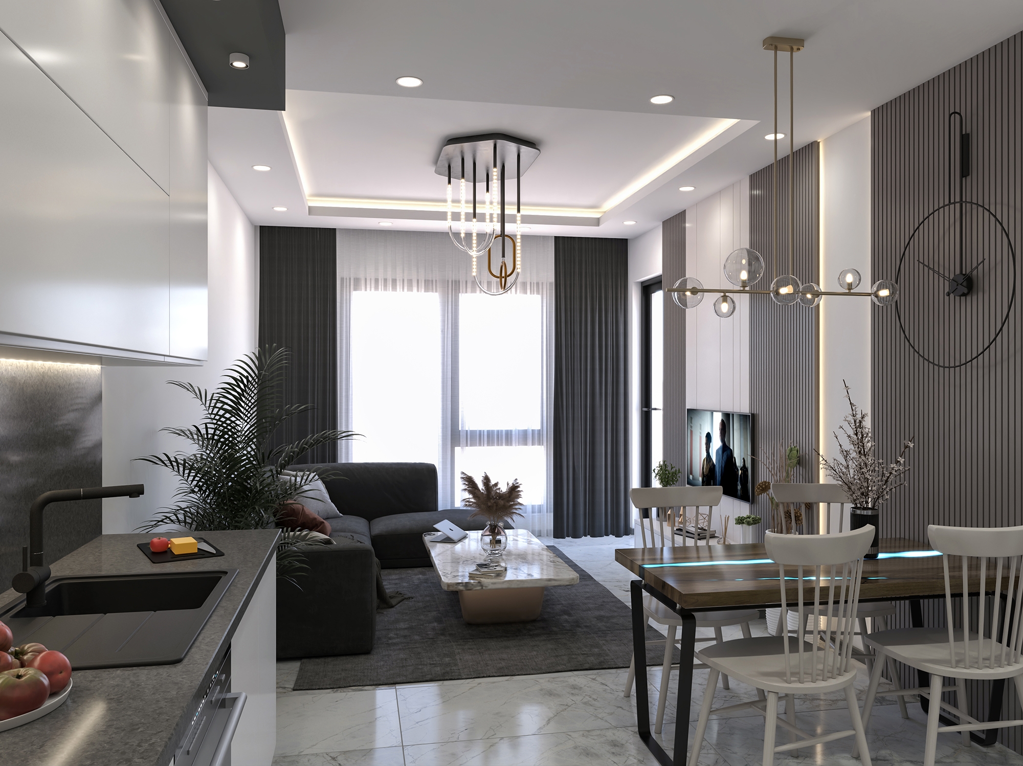 Luxury 1+1 Apartment with Sea and Mountain Views in Kargicak