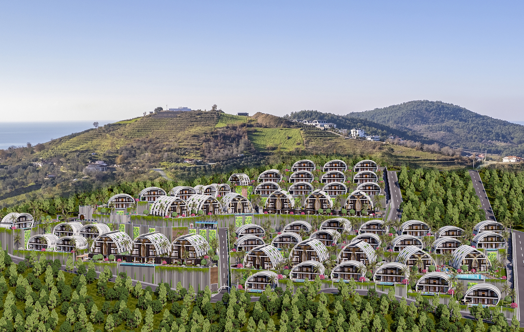 Luxurious 1+1 Apartment with Sea and Mountain Views in Kargicak, Alanya