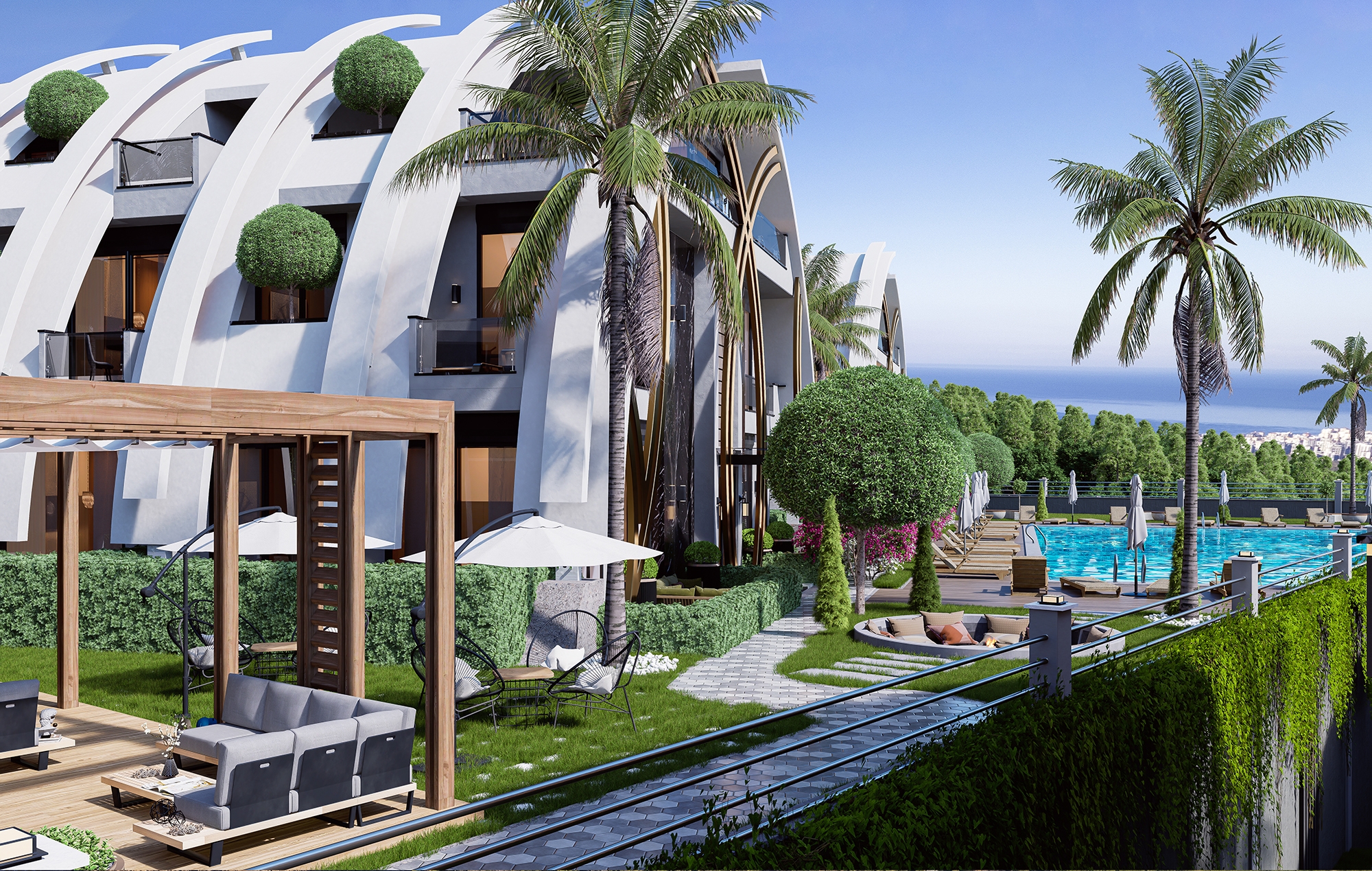 Luxurious 1+1 Apartment with Sea and Mountain Views in Kargicak, Alanya