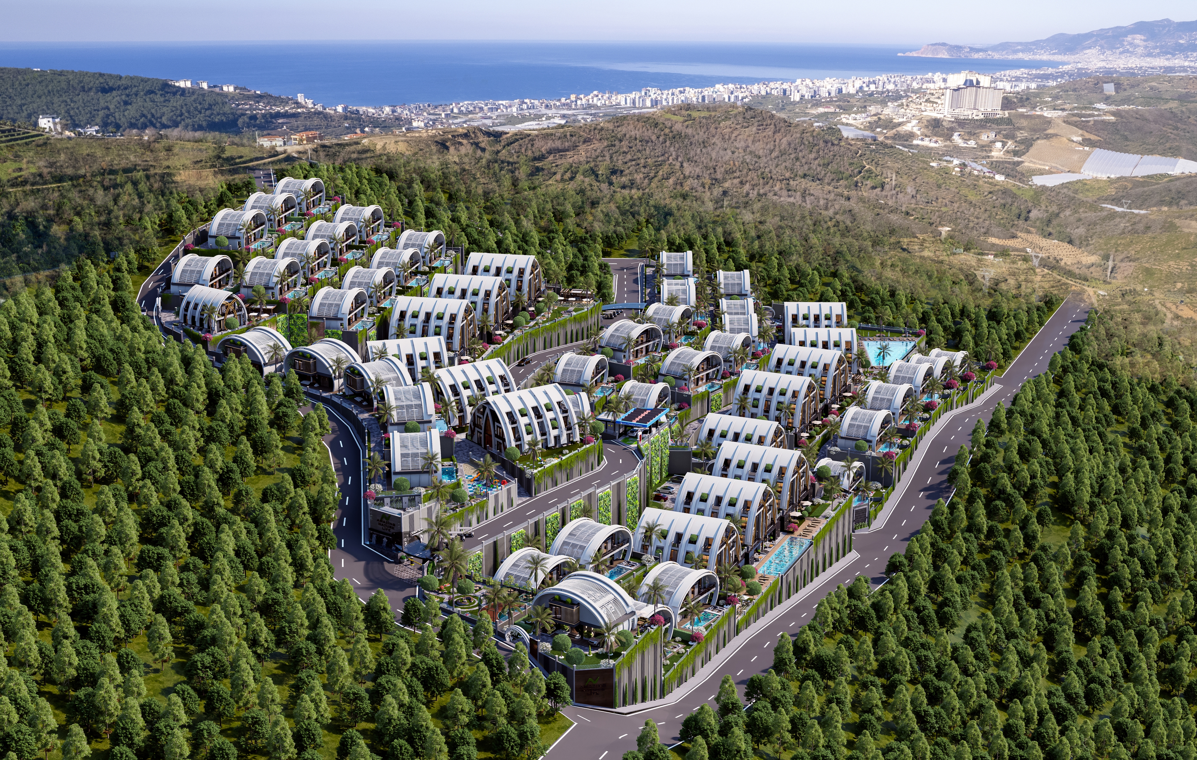 Luksus 3+1 Villa med Hav- og Bjergudsigt, Alanya - Kargicak