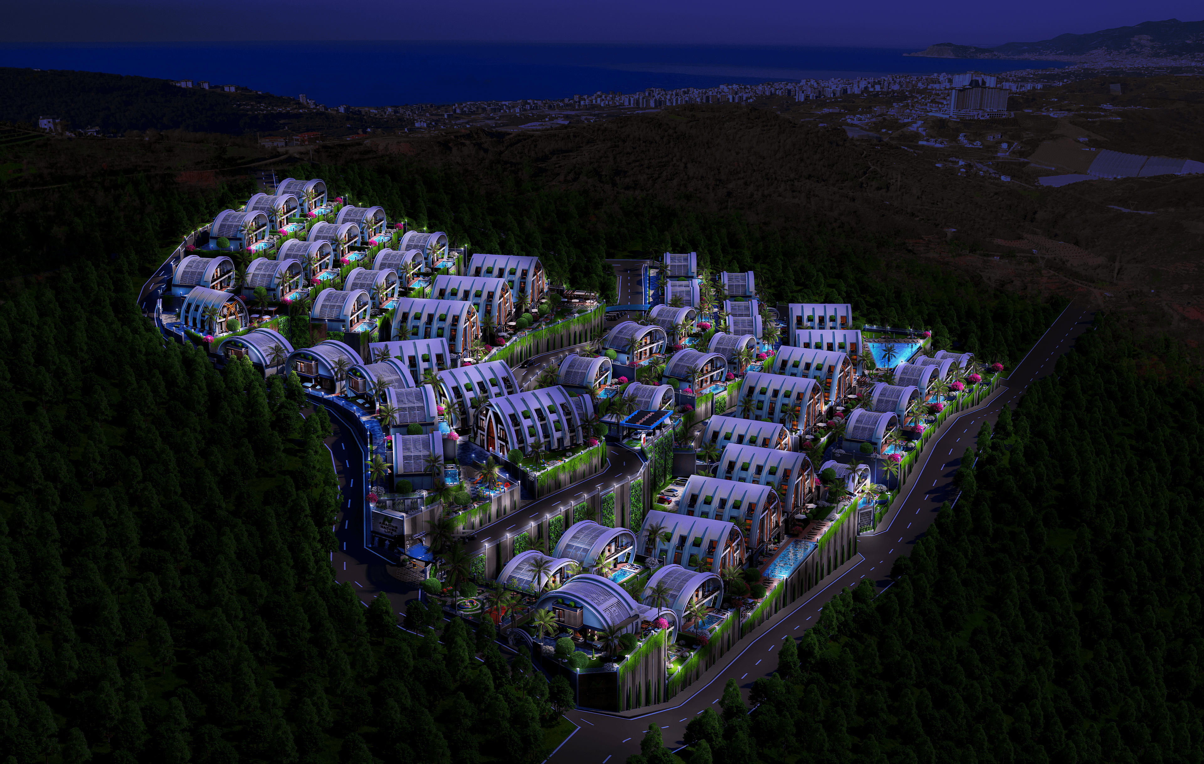 Luksus 3+1 Villa med Hav- og Bjergudsigt, Alanya - Kargicak