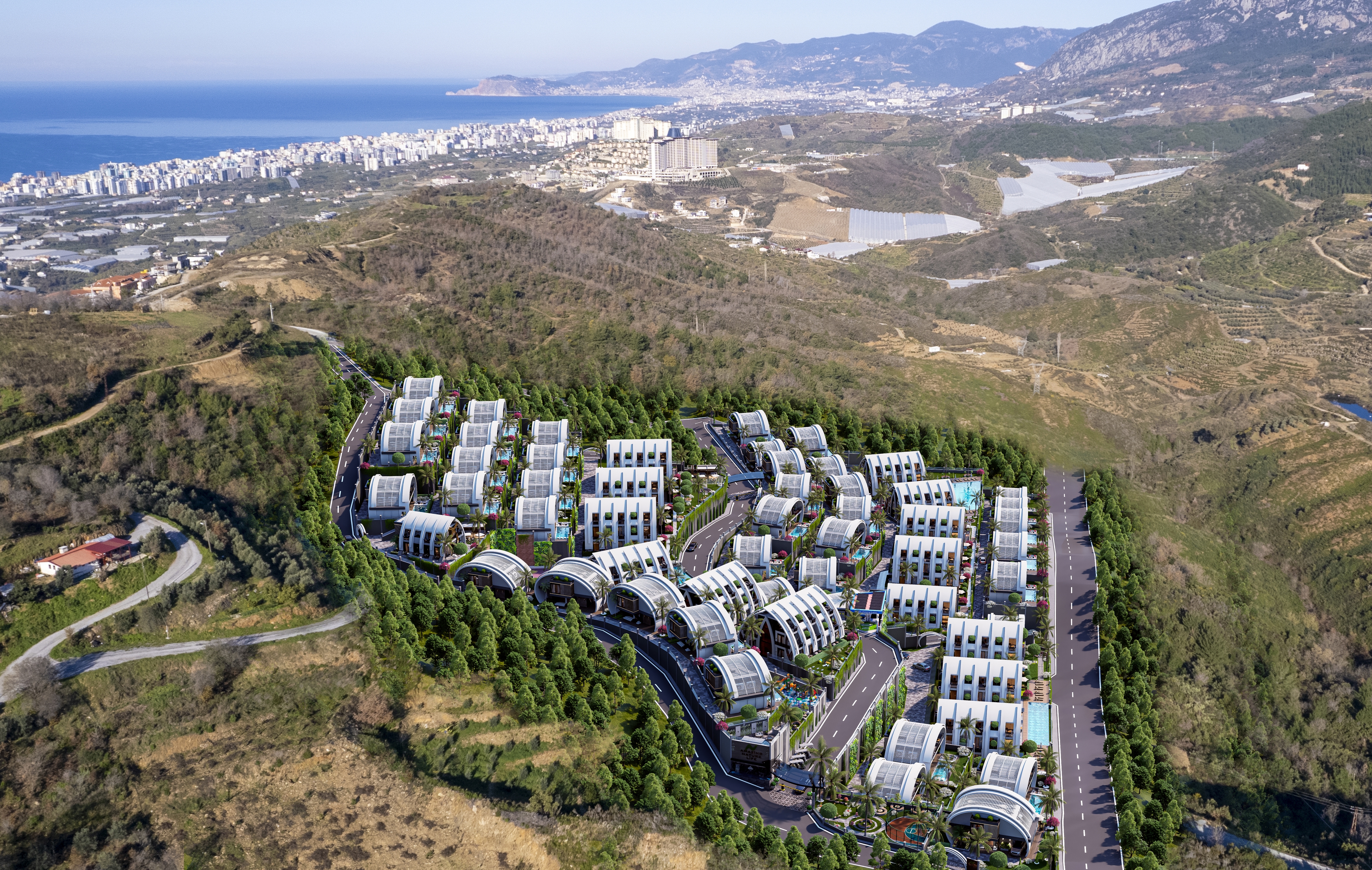 Luksus 3+1 Villa med Hav- og Bjergudsigt, Alanya - Kargicak
