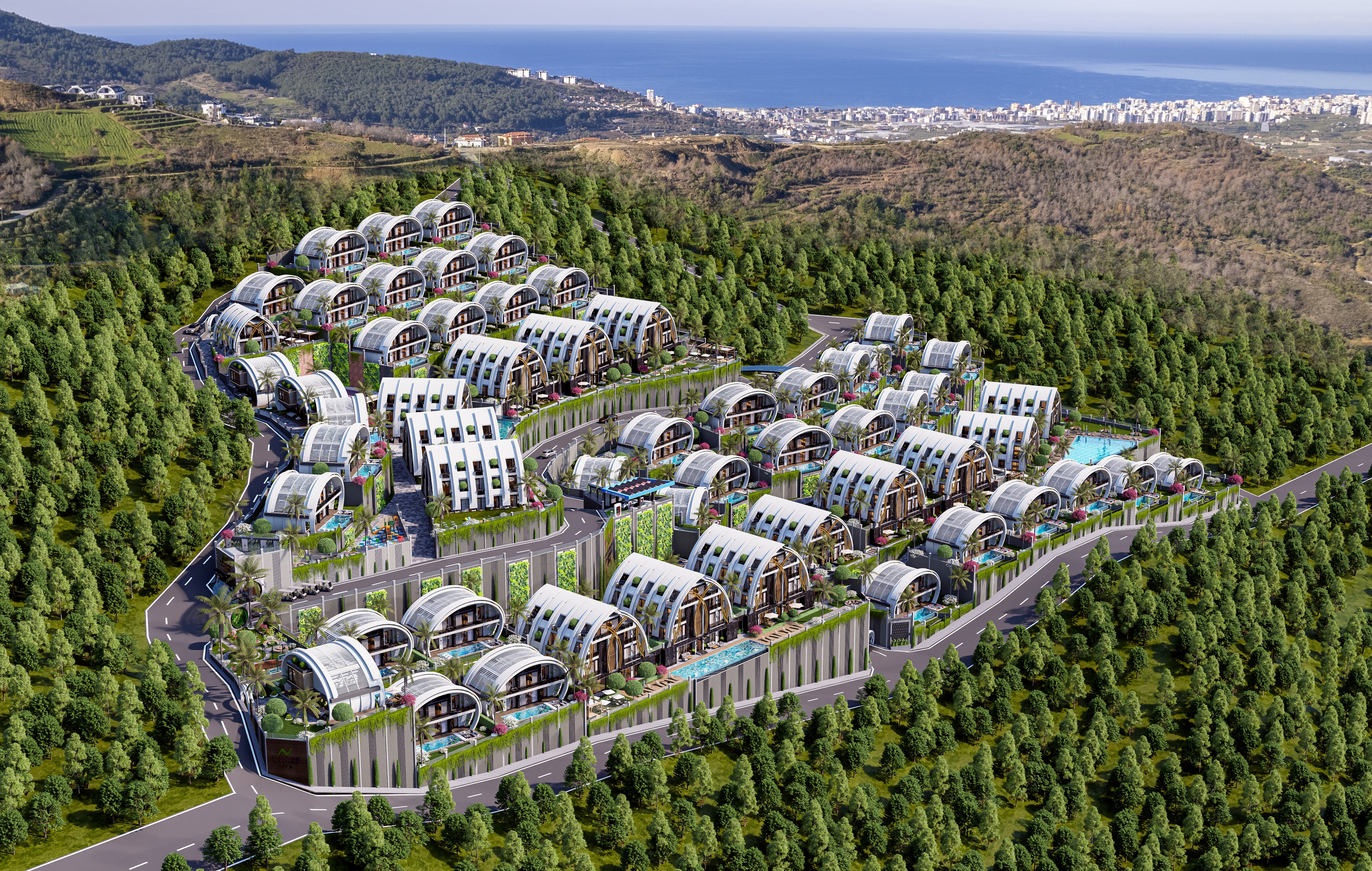 Luksus 3+1 Villa med Hav- og Bjergudsigt, Alanya - Kargicak