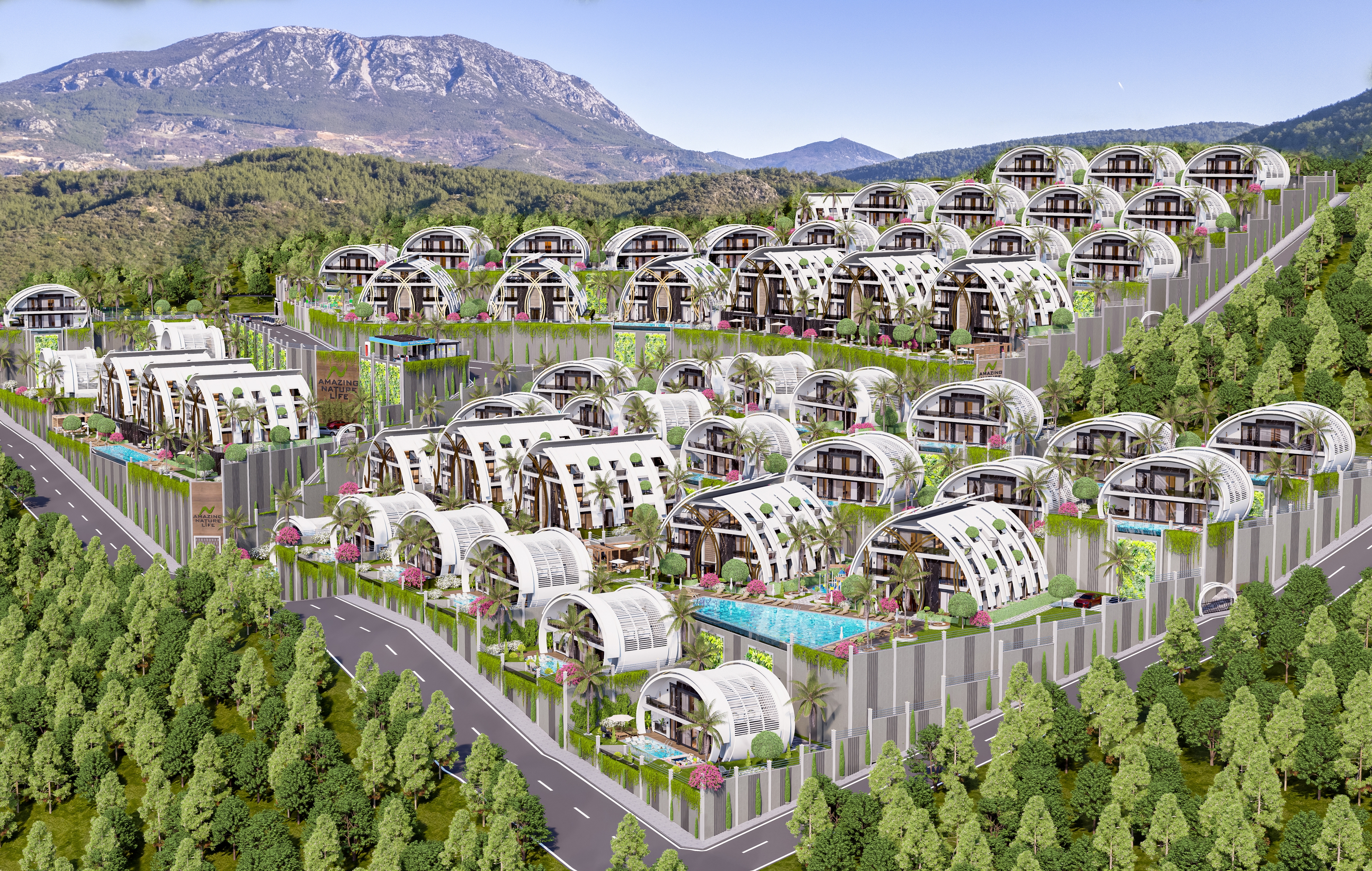 Luksus 3+1 Villa med Hav- og Bjergudsigt, Alanya - Kargicak
