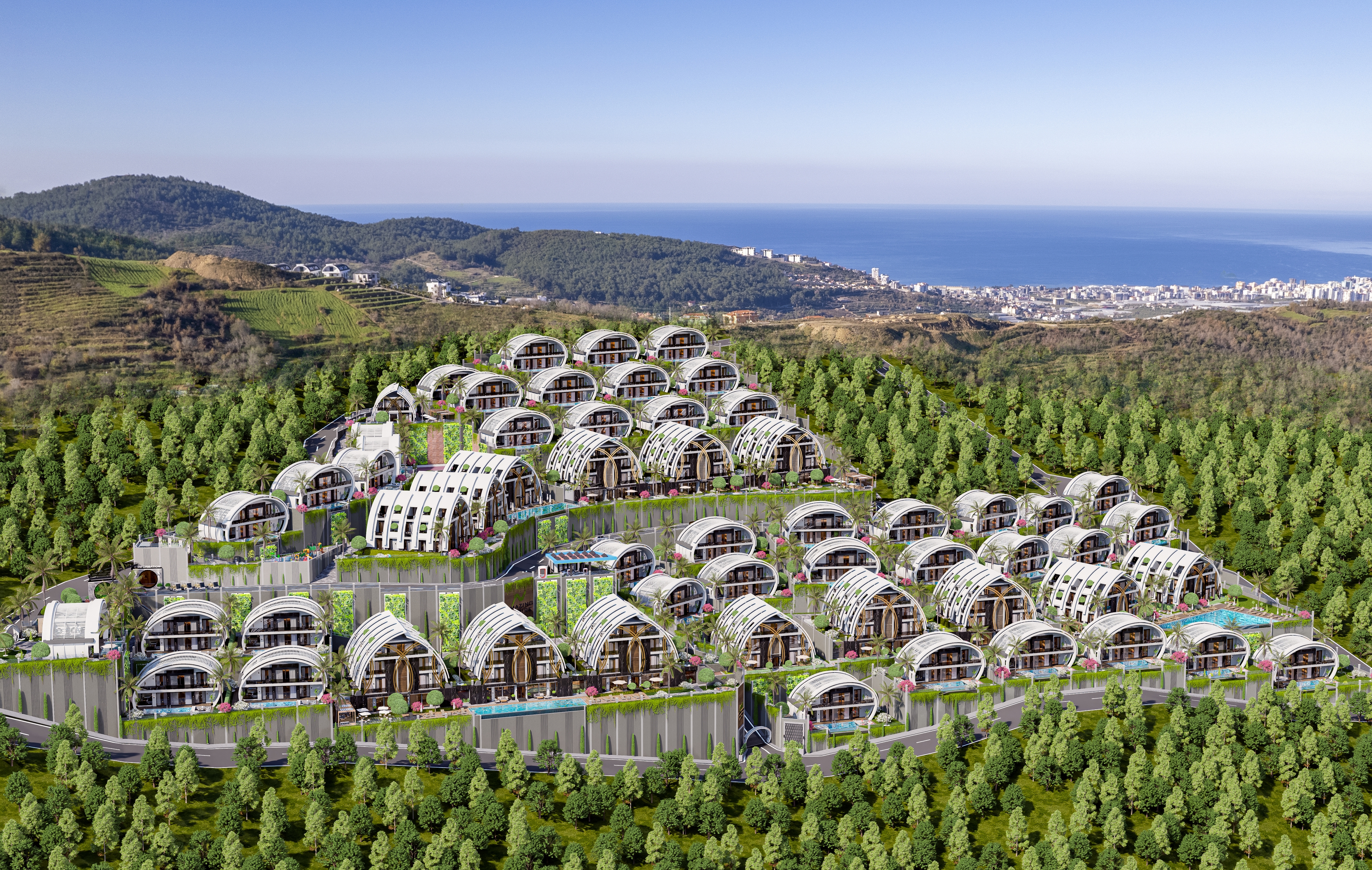 Luksus 3+1 Villa med Hav- og Bjergudsigt, Alanya - Kargicak