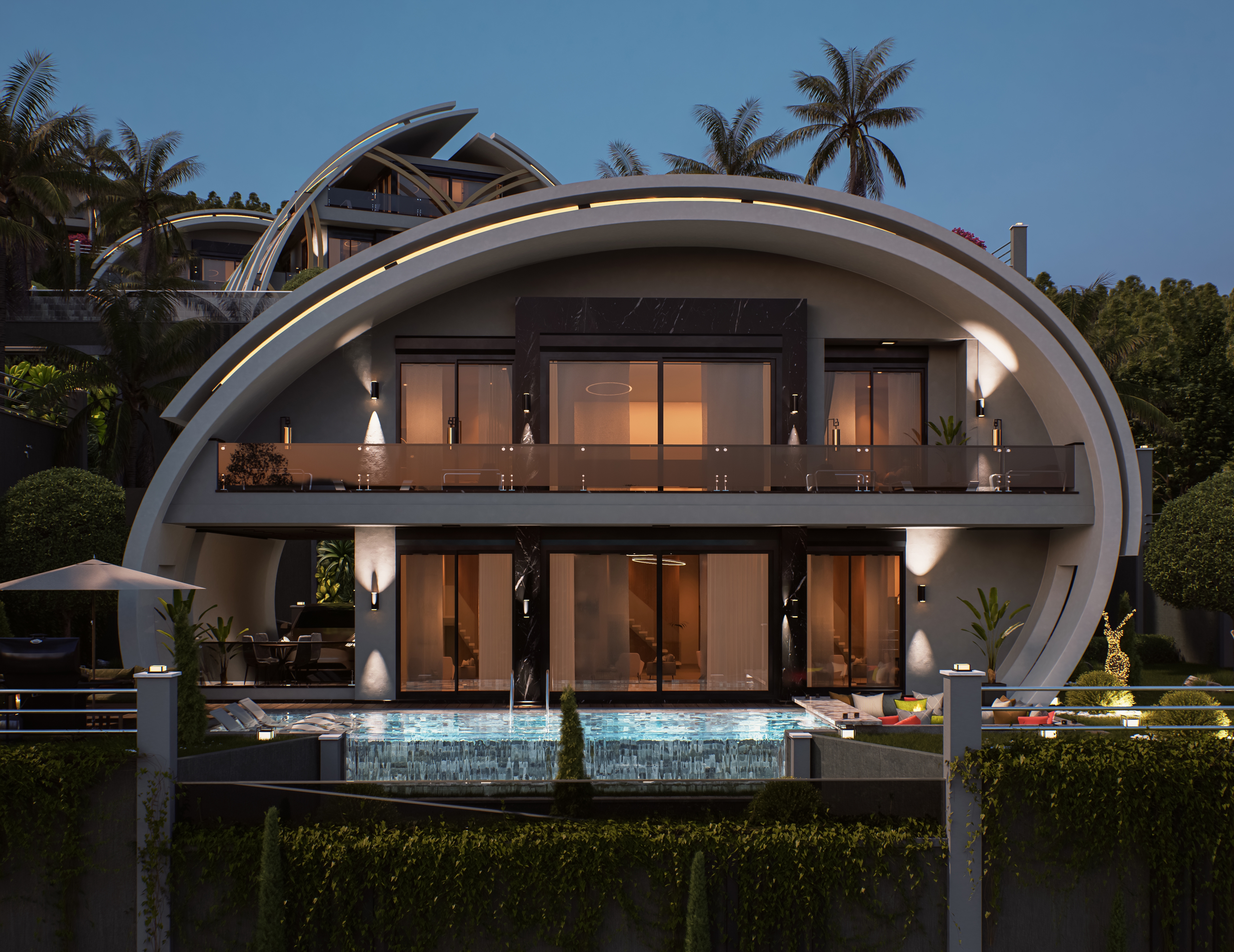 Luksus 3+1 Villa med Hav- og Bjergudsigt, Alanya - Kargicak