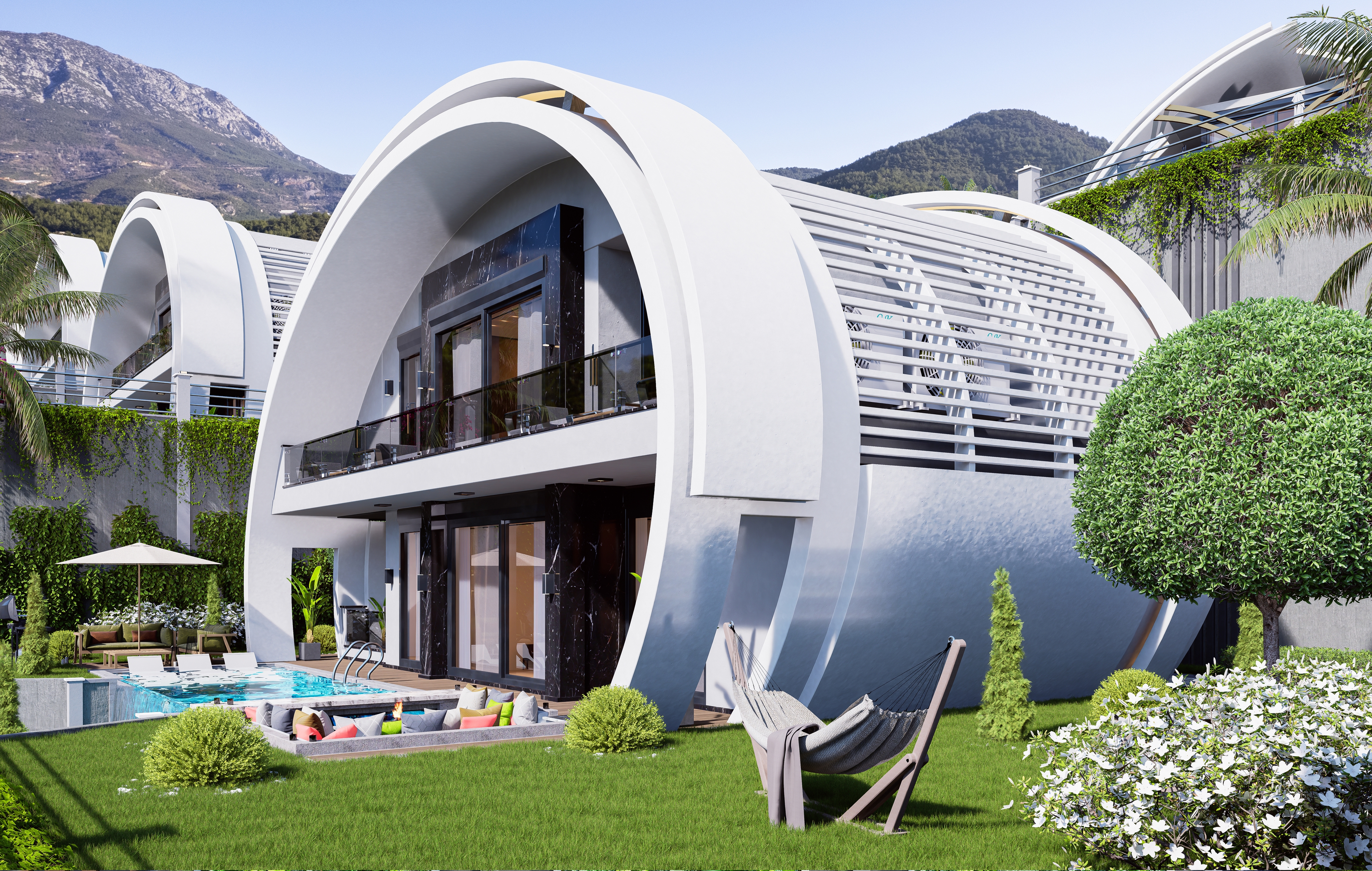 Luksus 3+1 Villa med Hav- og Bjergudsigt, Alanya - Kargicak