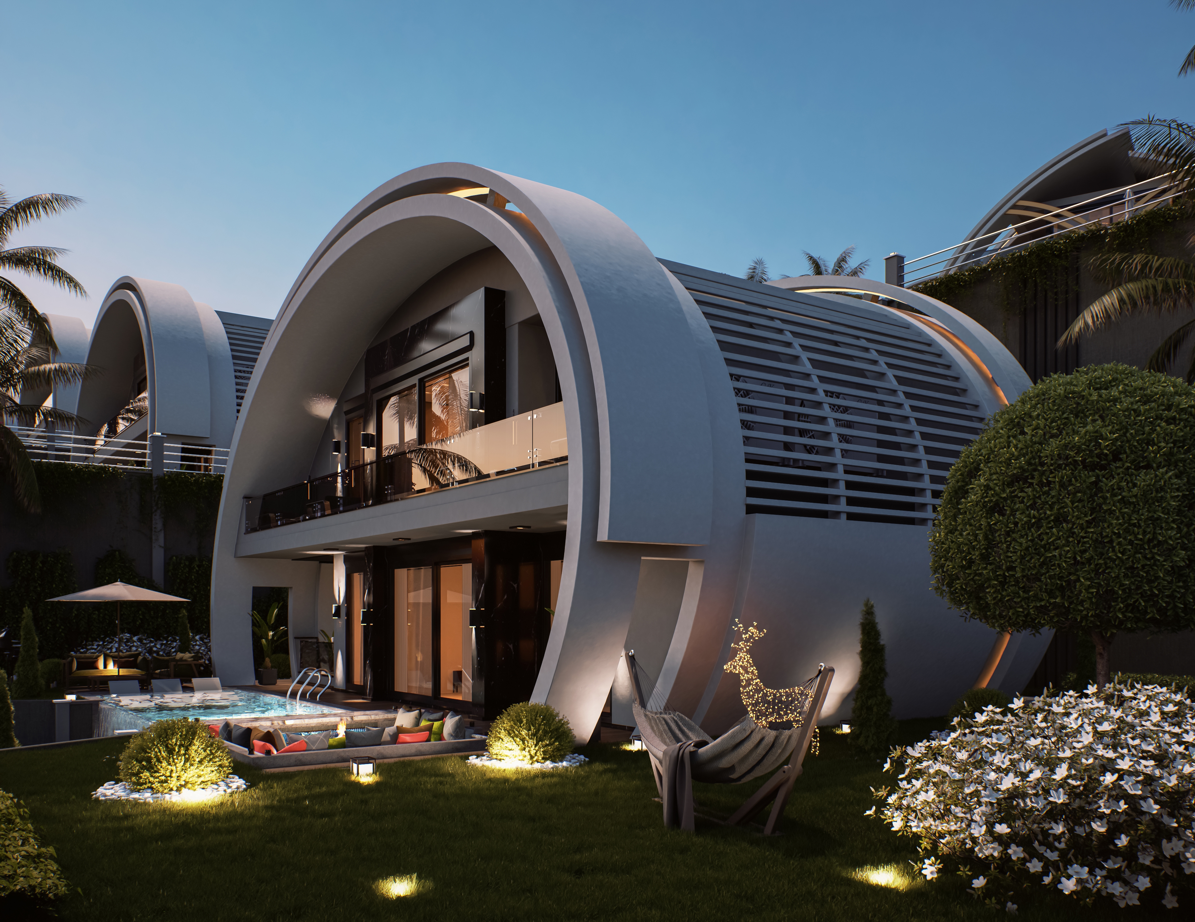 Luksus 3+1 Villa med Hav- og Bjergudsigt, Alanya - Kargicak