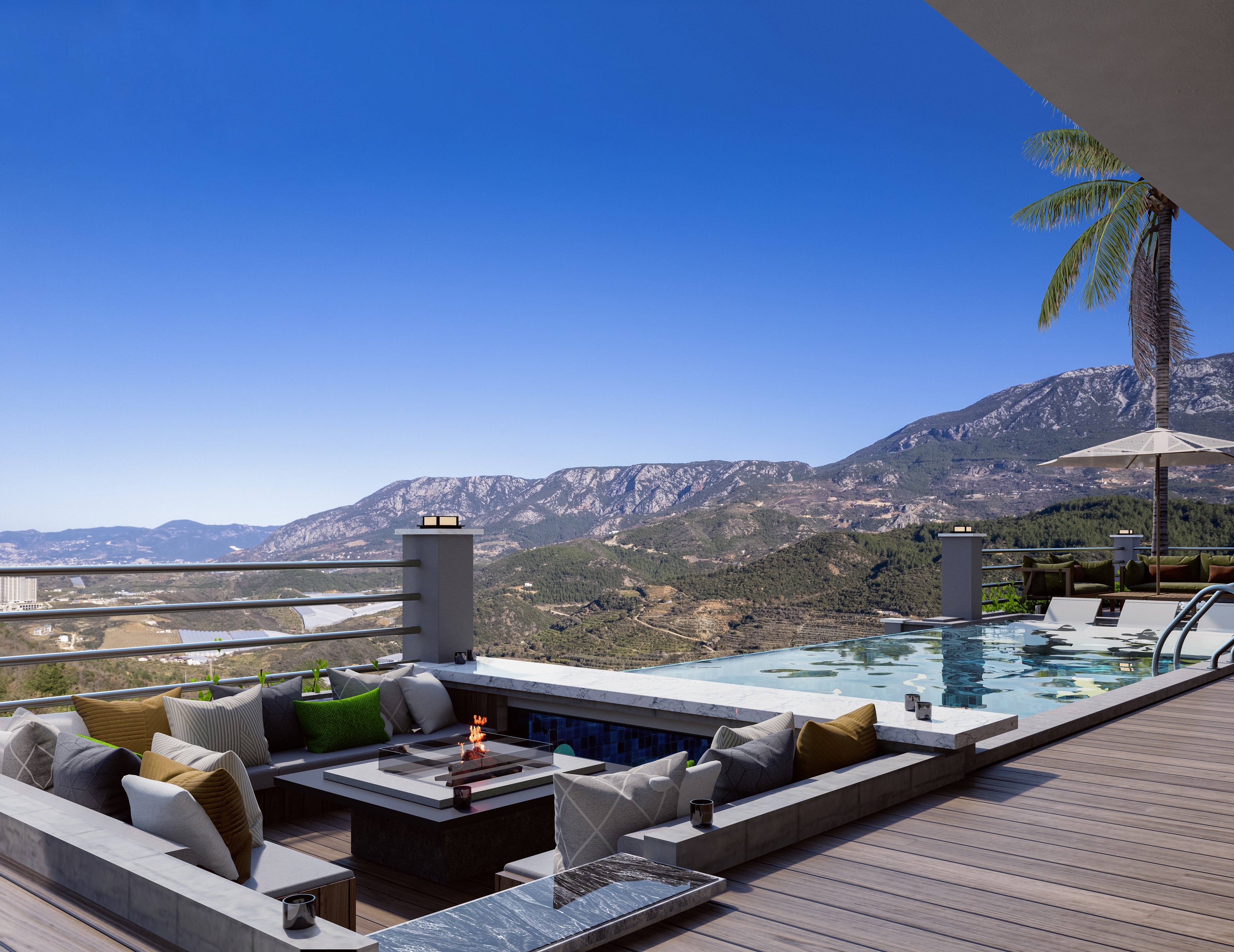 Luksus 3+1 Villa med Hav- og Bjergudsigt, Alanya - Kargicak