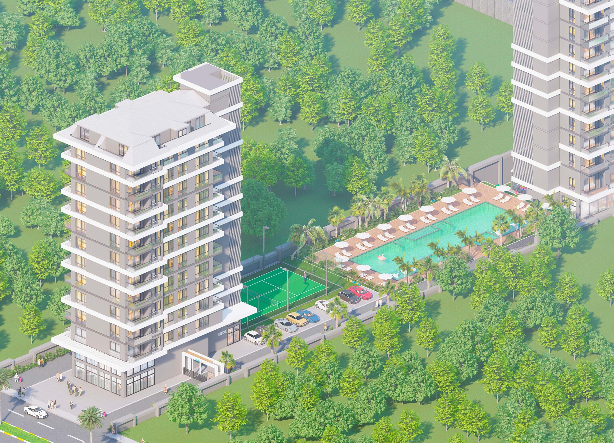 Luxuriöses 1+1 Apartment mit Meerblick und Bergblick, Alanya - Mahmutlar