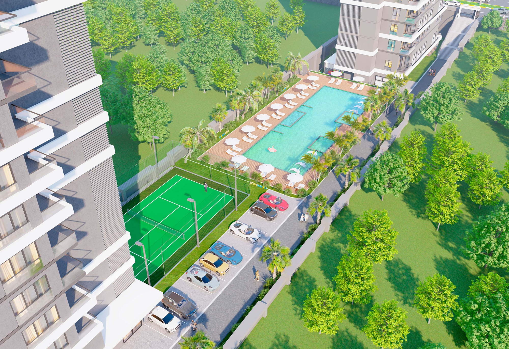 Luxuriöses 1+1 Apartment mit Meerblick und Bergblick, Alanya - Mahmutlar