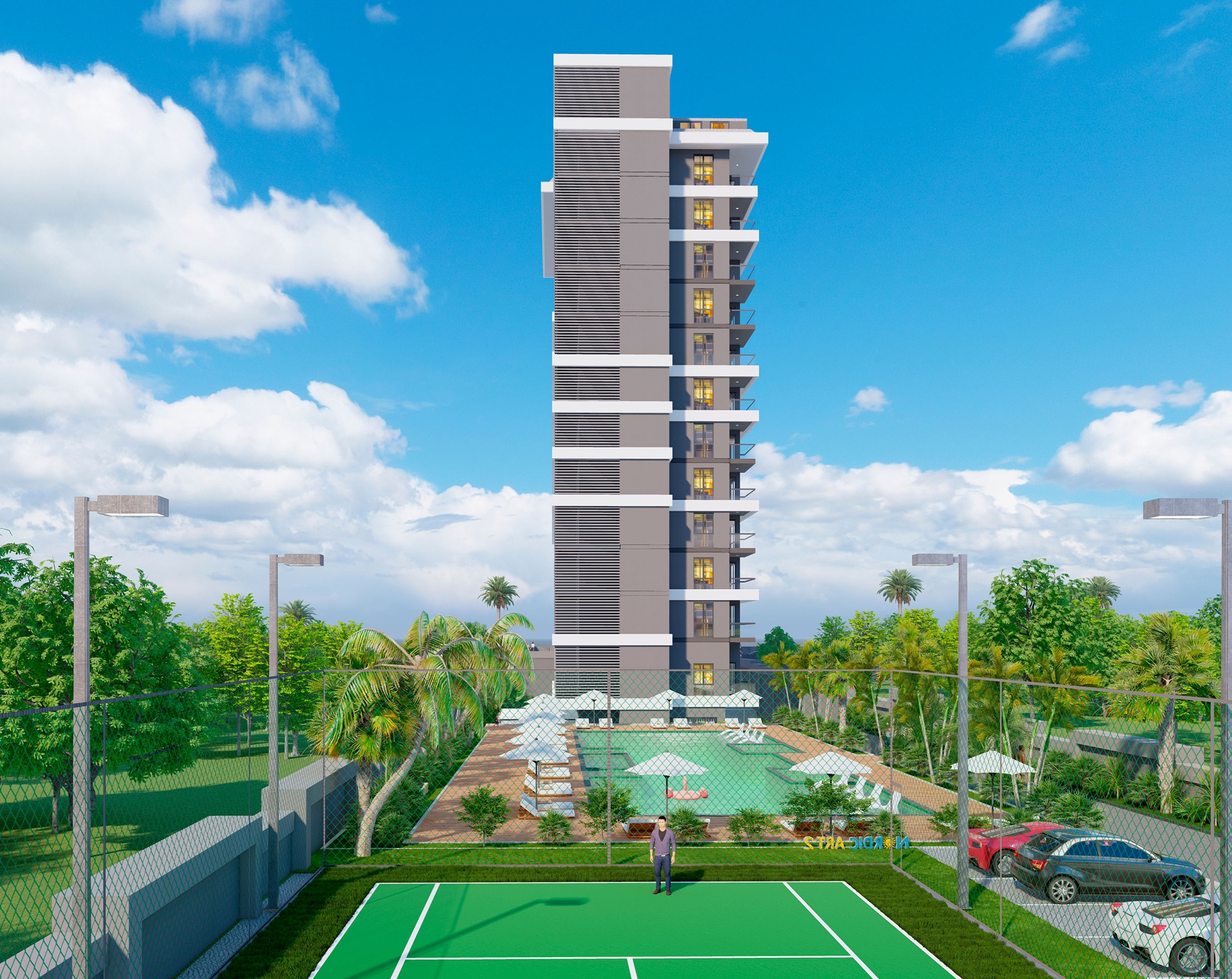 Luxuriöses 1+1 Apartment mit Meerblick und Bergblick, Alanya - Mahmutlar