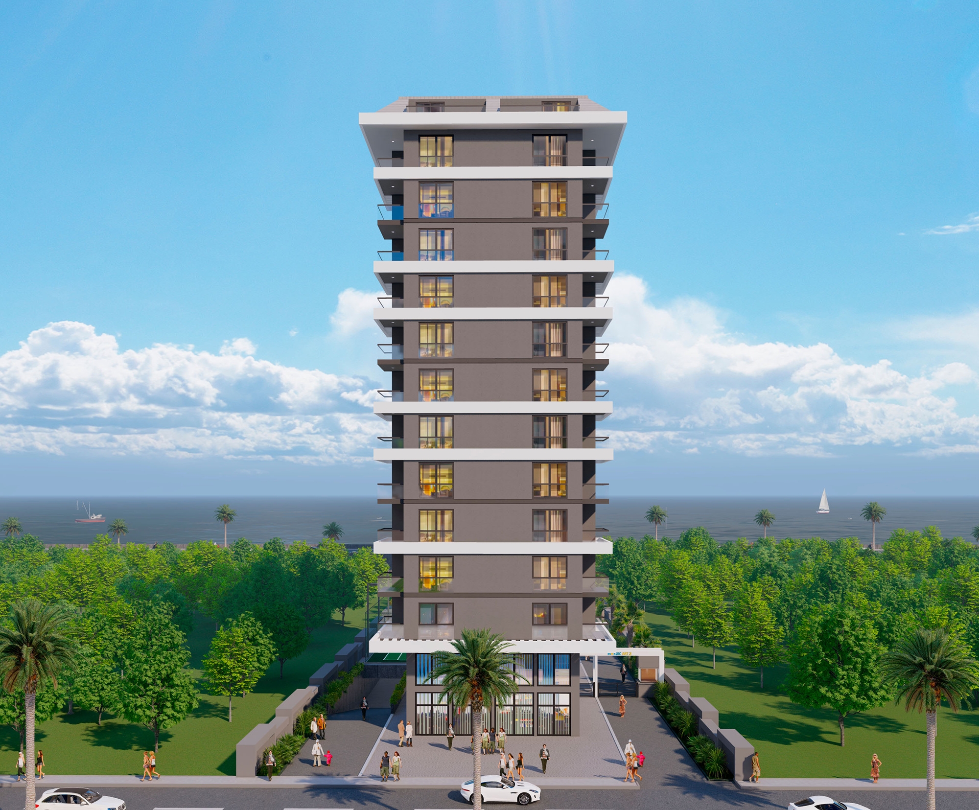 Luxuriöses 1+1 Apartment mit Meerblick und Bergblick, Alanya - Mahmutlar