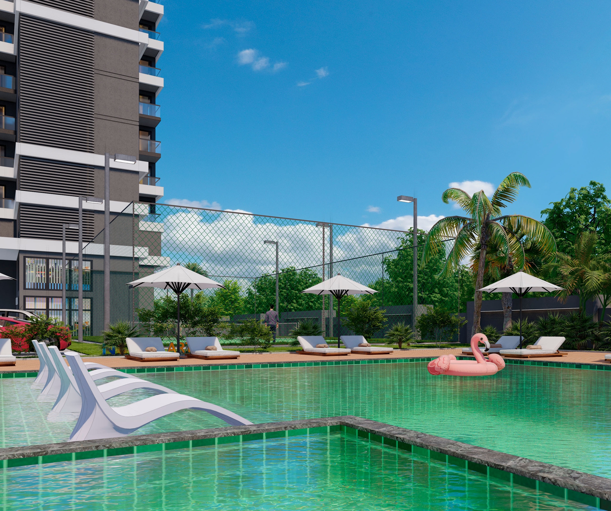 Luxuriöses 1+1 Apartment mit Meerblick und Bergblick, Alanya - Mahmutlar