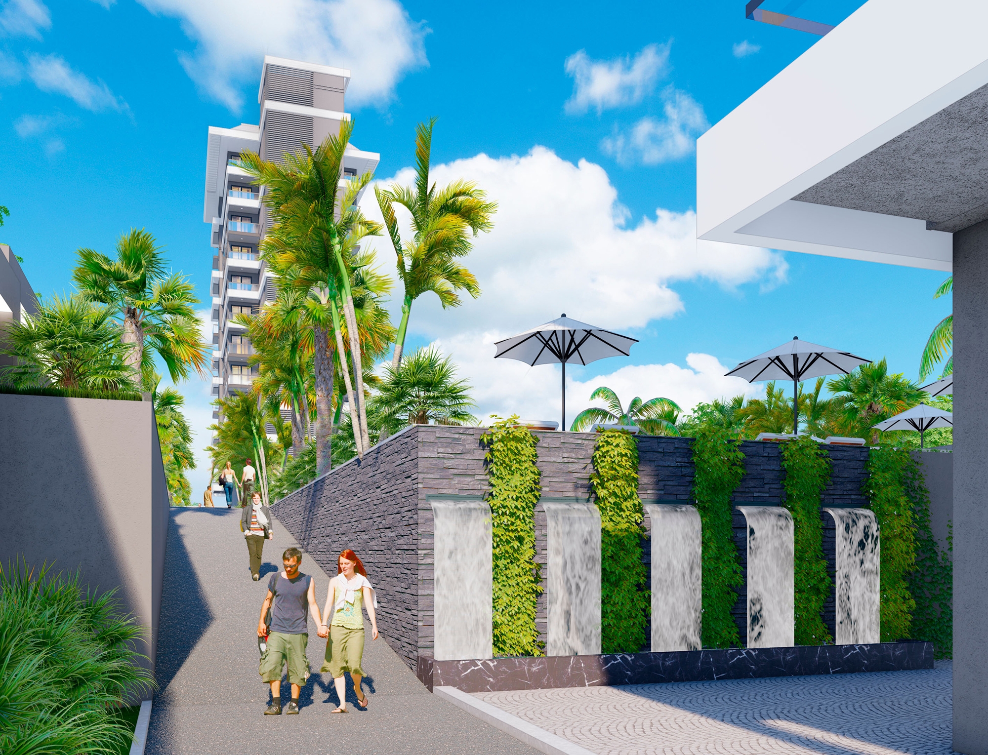 Luxuriöses 1+1 Apartment mit Meerblick und Bergblick, Alanya - Mahmutlar