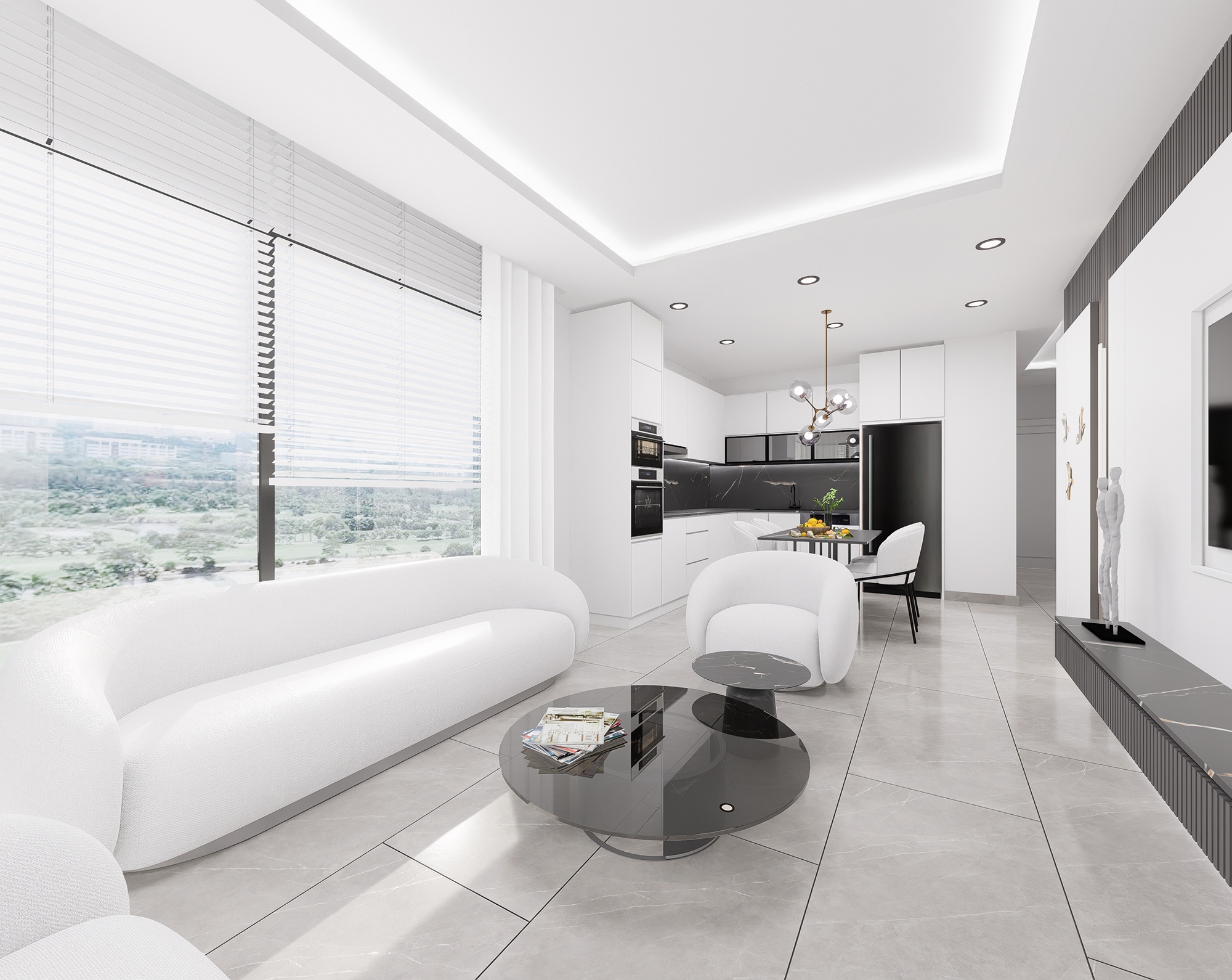 Luxuriöses 1+1 Apartment mit Meerblick und Bergblick, Alanya - Mahmutlar