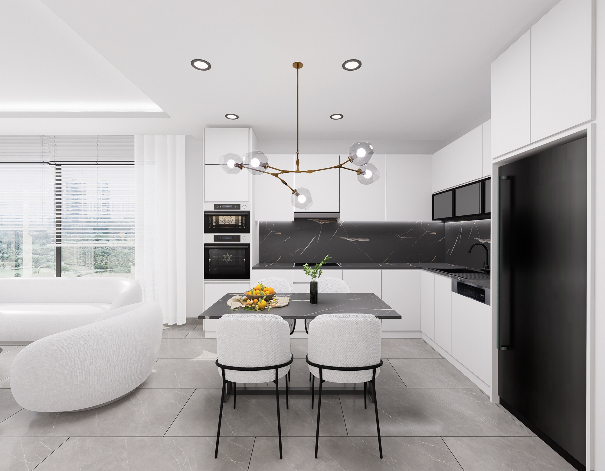 Luxuriöses 1+1 Apartment mit Meerblick und Bergblick, Alanya - Mahmutlar