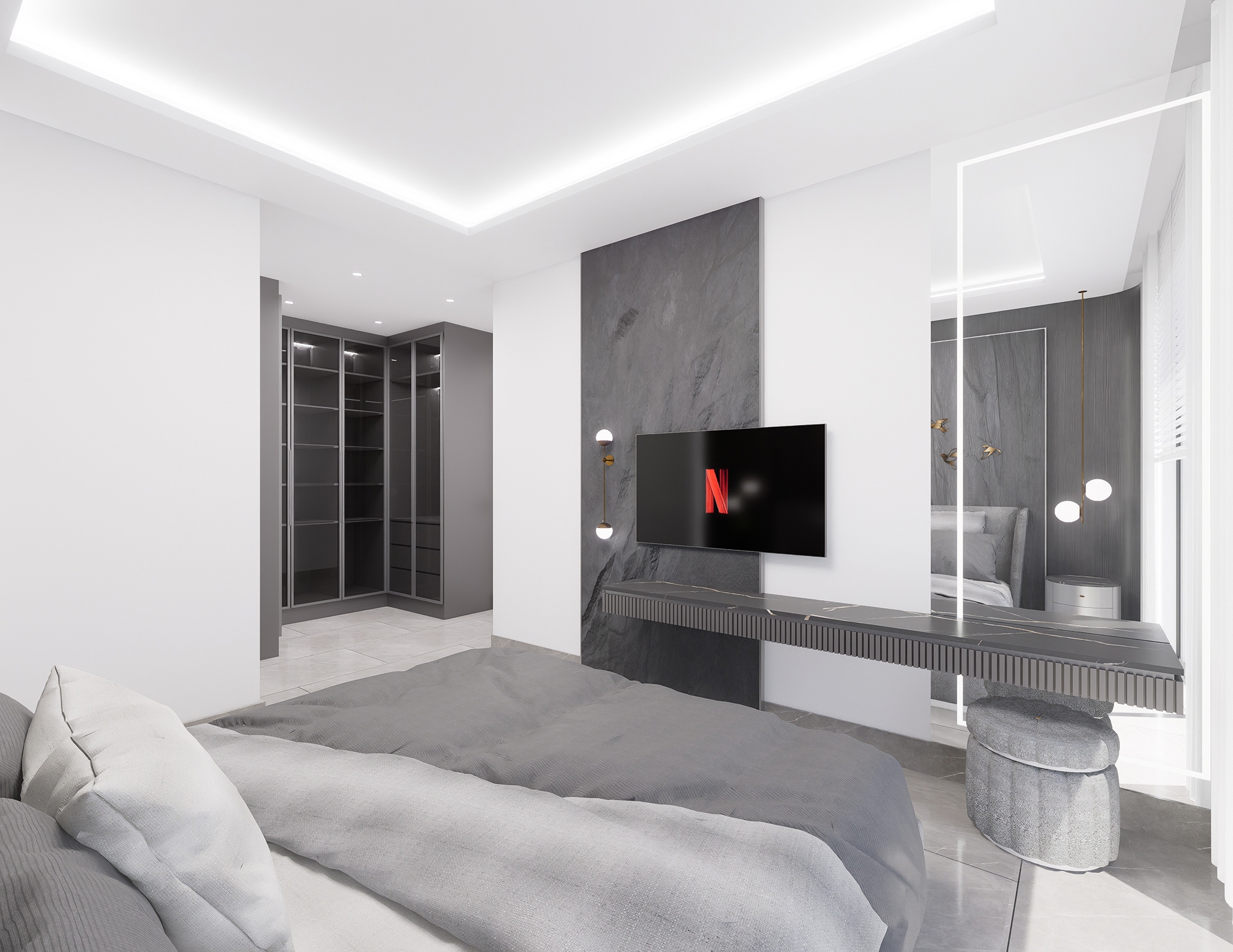 Luxuriöses 1+1 Apartment mit Meerblick und Bergblick, Alanya - Mahmutlar
