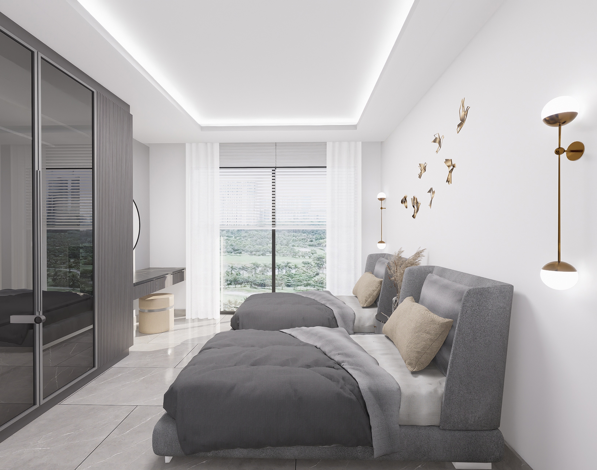 Luxuriöses 1+1 Apartment mit Meerblick und Bergblick, Alanya - Mahmutlar