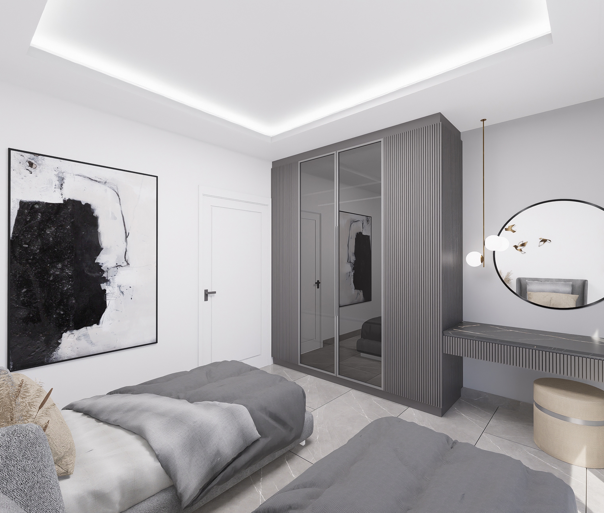 Luxuriöses 1+1 Apartment mit Meerblick und Bergblick, Alanya - Mahmutlar