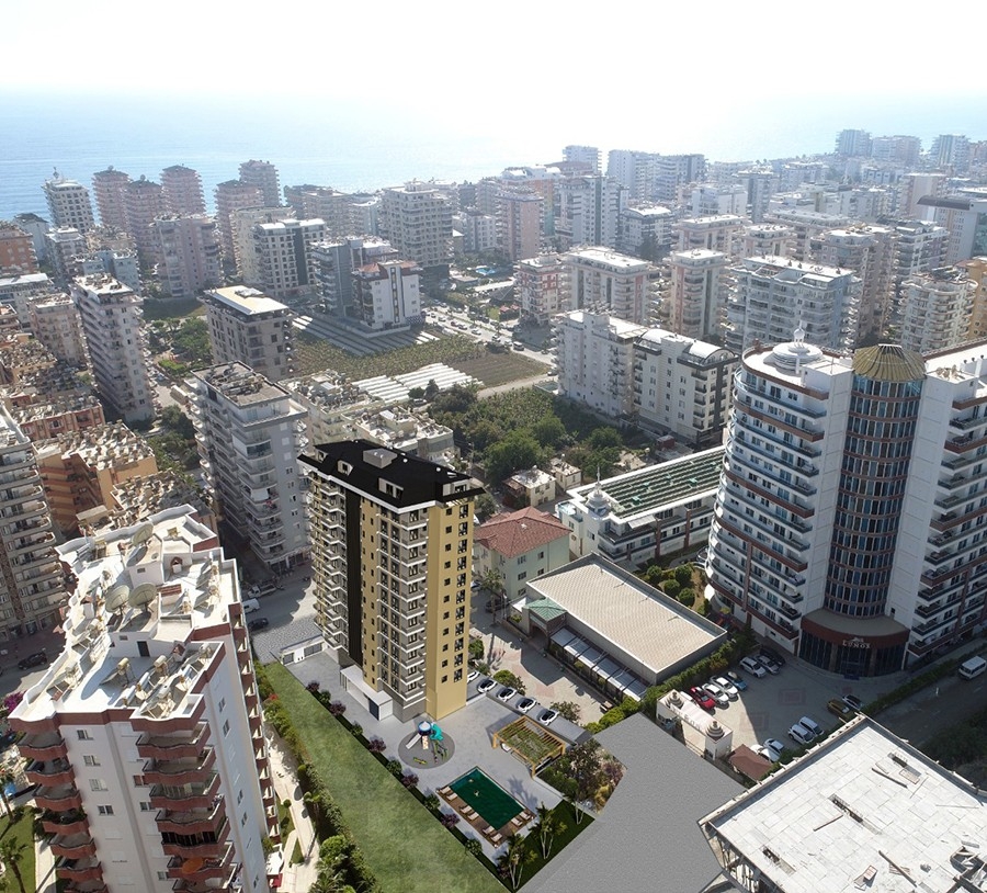 Luxuriöses 1+1 Apartment mit Meerblick und Bergblick in Alanya Mahmutlar