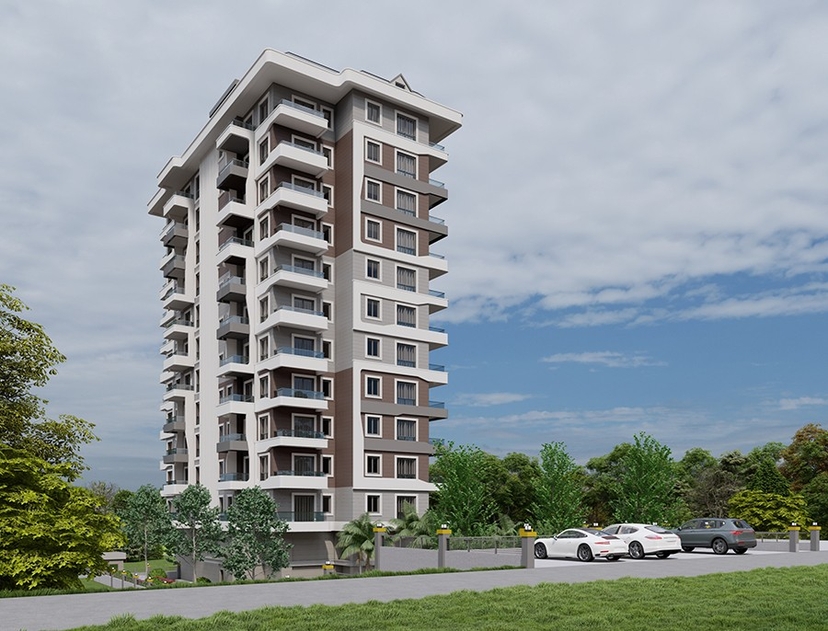 Luxuriöses 1+1 Apartment mit Meerblick und Bergblick in Alanya Mahmutlar