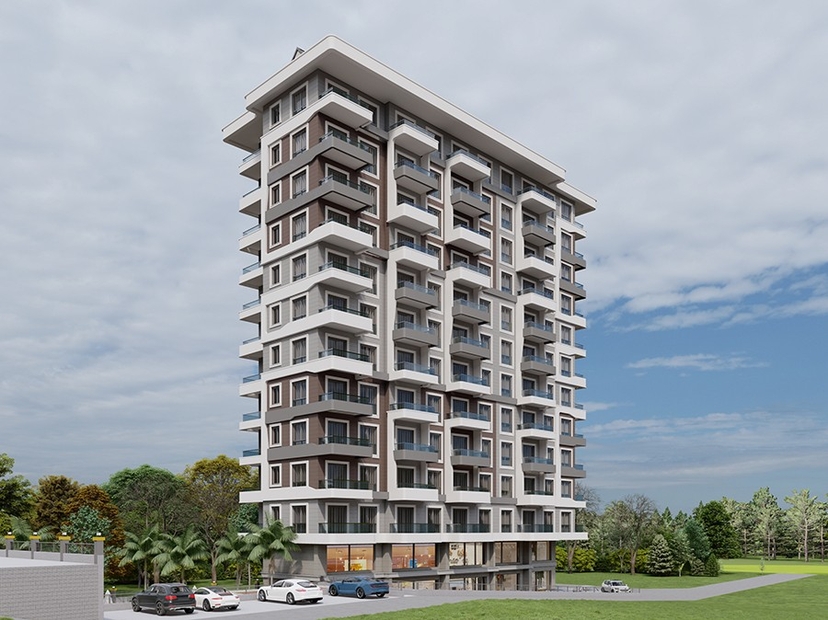 Luxuriöses 1+1 Apartment mit Meerblick und Bergblick in Alanya Mahmutlar