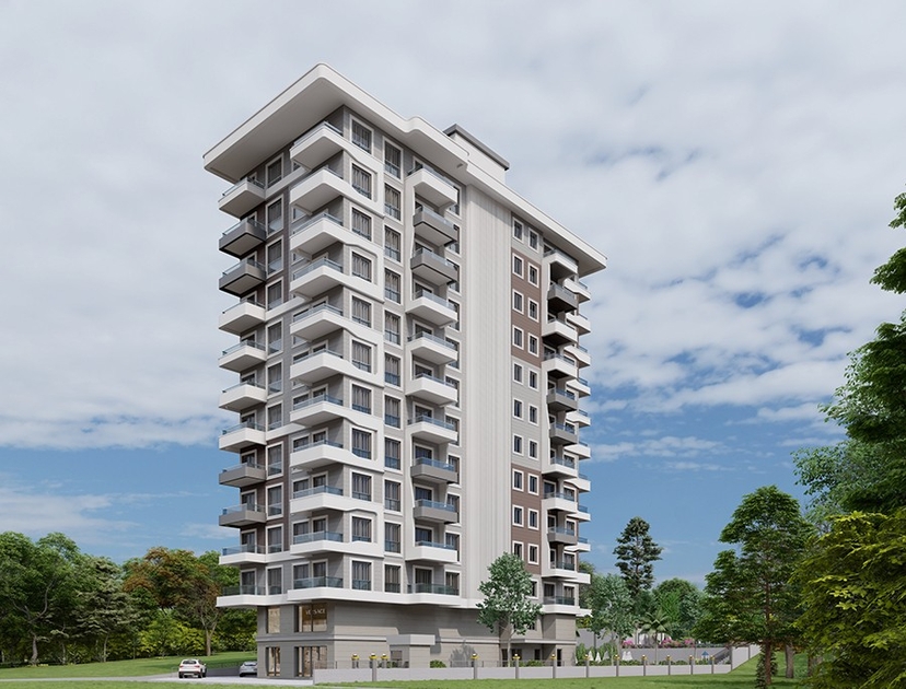 Luxuriöses 1+1 Apartment mit Meerblick und Bergblick in Alanya Mahmutlar