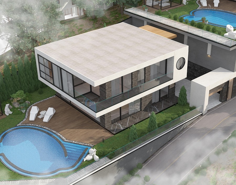 Luxury 3+1 Villa with Sea and Castle Views, Alanya - Bektas