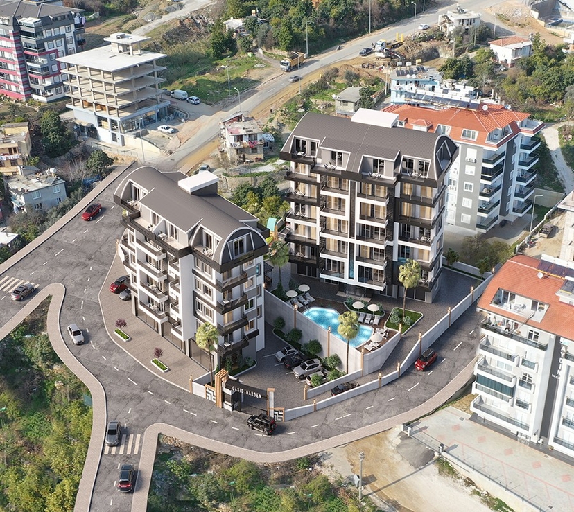 Luxuriöses 1+1 Apartment mit Burg- und Bergblick