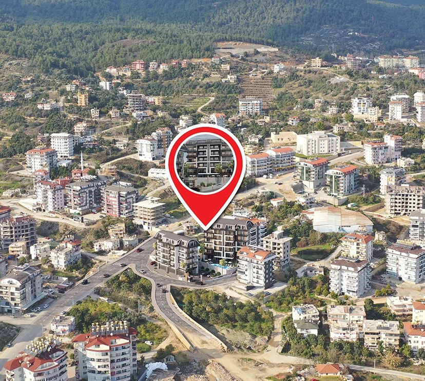 Luxuriöses 1+1 Apartment mit Burg- und Bergblick
