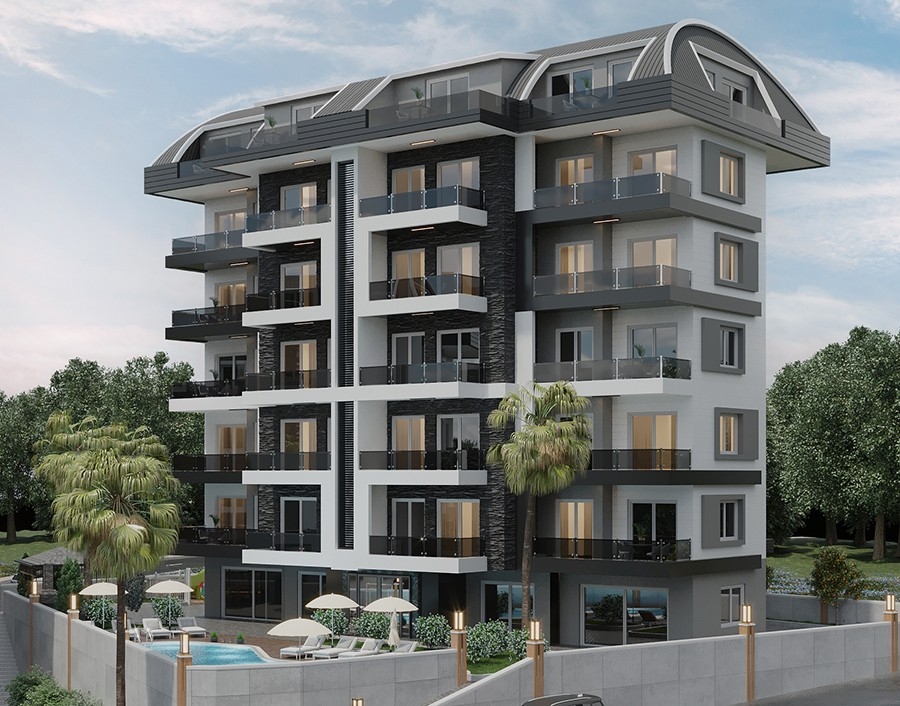 Luxuriöses 1+1 Apartment mit Burg- und Bergblick