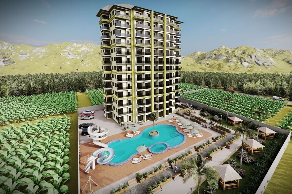 Moderne 1+1 Wohnung mit Bergblick und luxuriösen Annehmlichkeiten