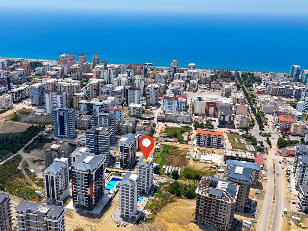 Luxuriöses 1+1 Apartment mit Bergblick, Alanya Mahmutlar